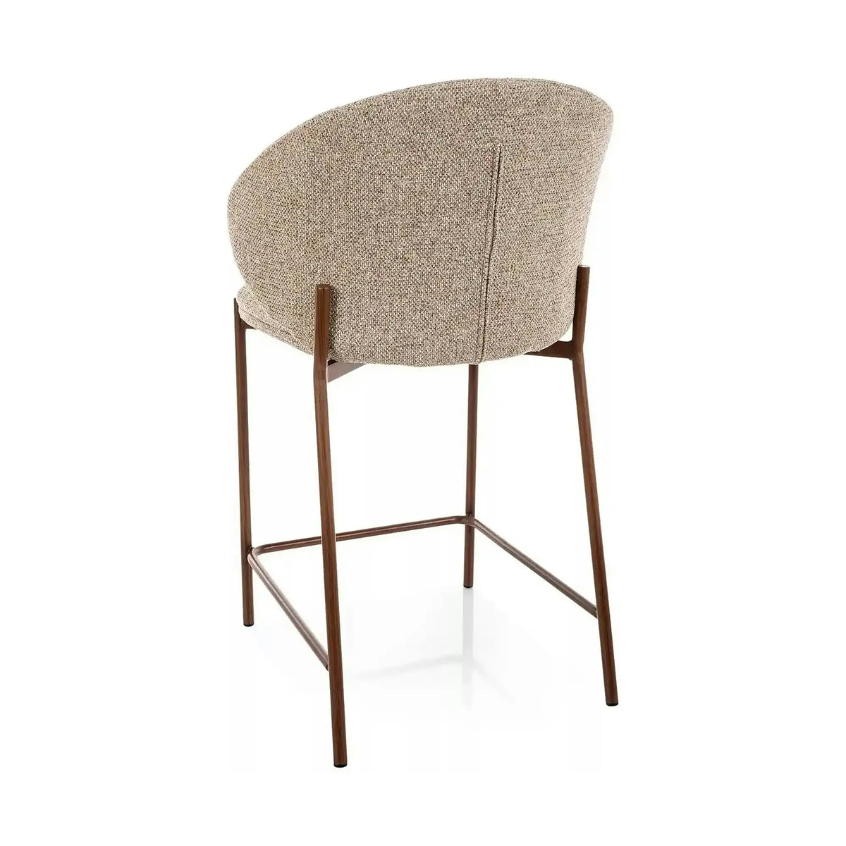 Scaun bar KIOTO H-2, bej/nuc, stofă/metal, 54x44x90 cm