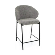 Scaun bar KIOTO H-2, gri/negru, stofă/metal, 54x44x90 cm