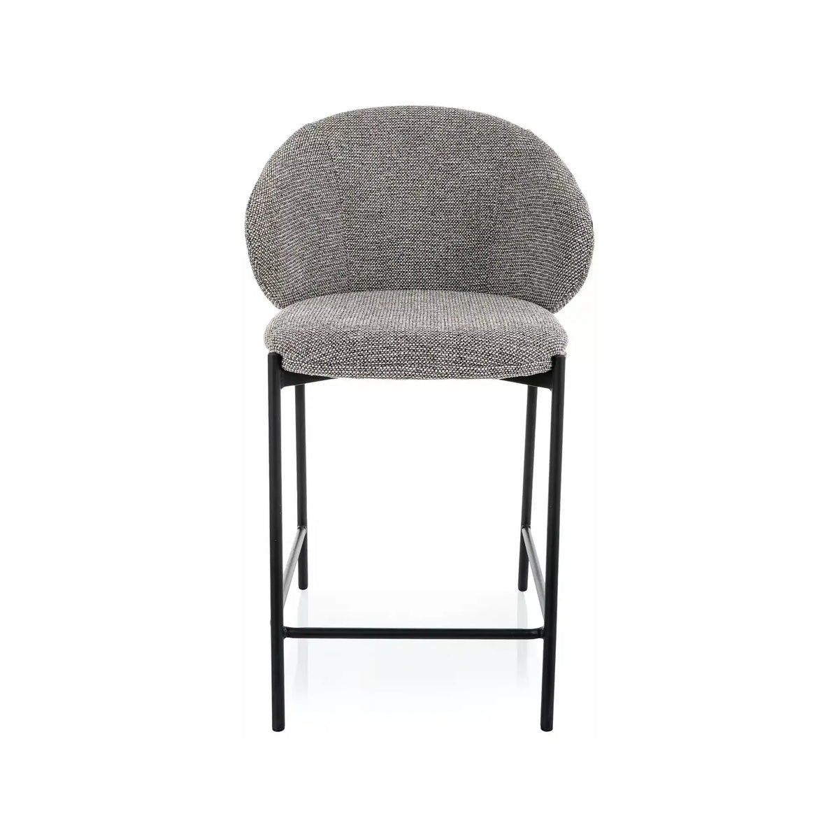 Scaun bar KIOTO H-2, gri/negru, stofă/metal, 54x44x90 cm