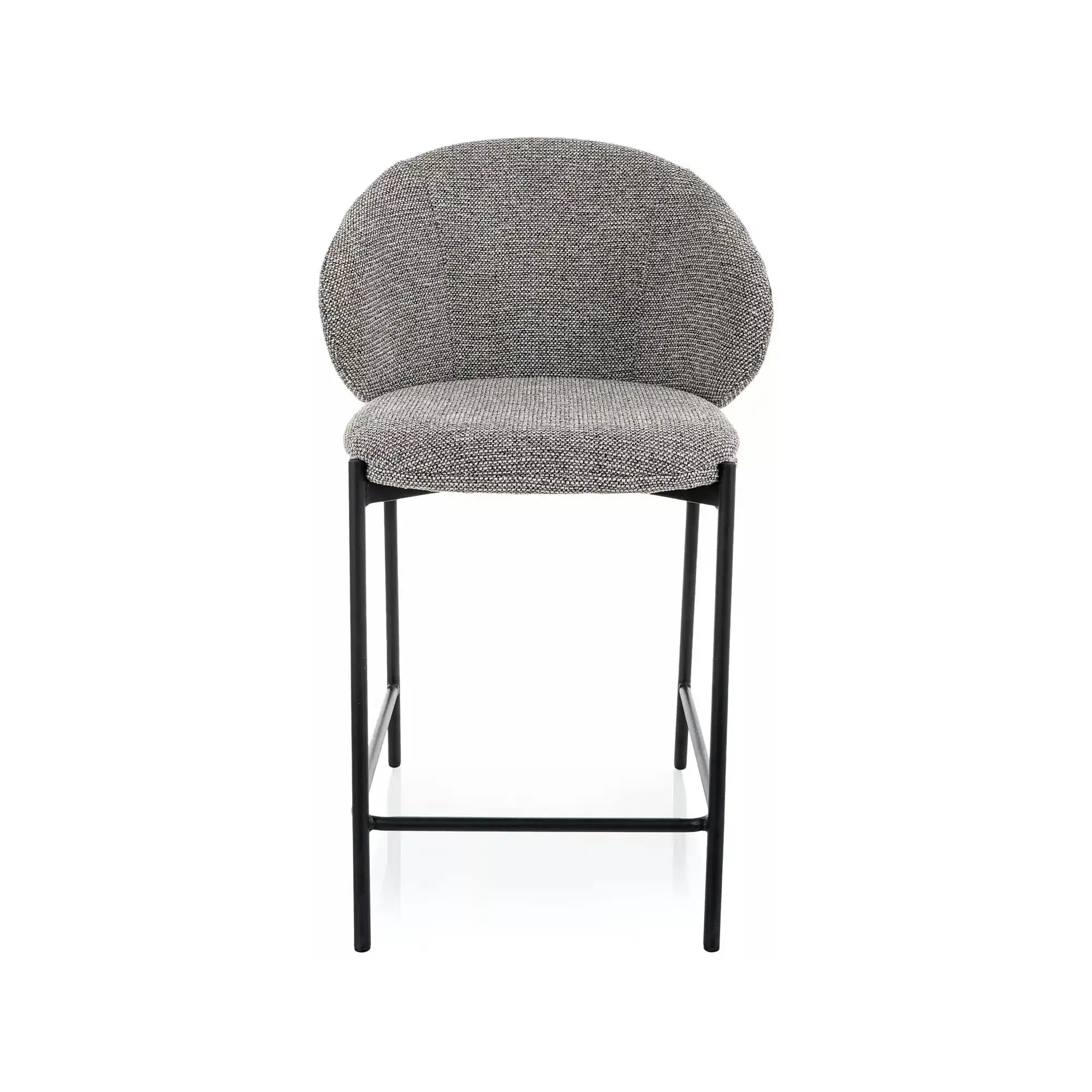 Scaun bar KIOTO H-2, gri/negru, stofă/metal, 54x44x90 cm