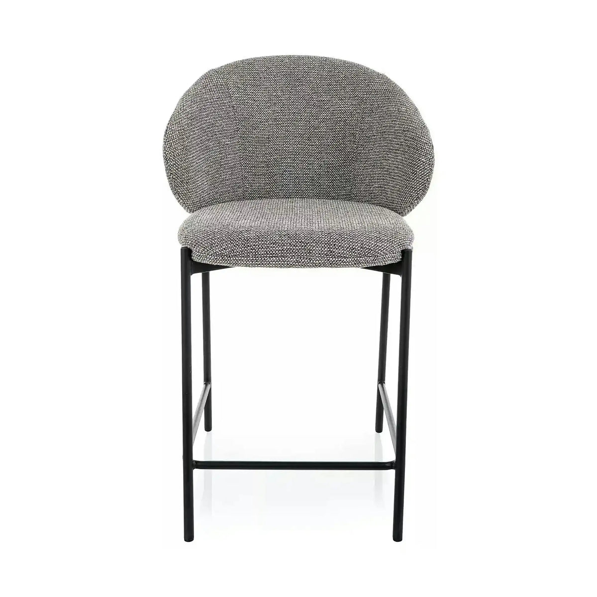 Scaun bar KIOTO H-2, gri/negru, stofă/metal, 54x44x90 cm