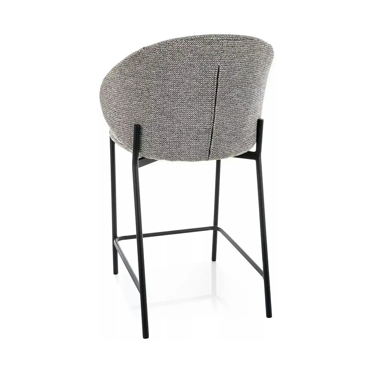 Scaun bar KIOTO H-2, gri/negru, stofă/metal, 54x44x90 cm