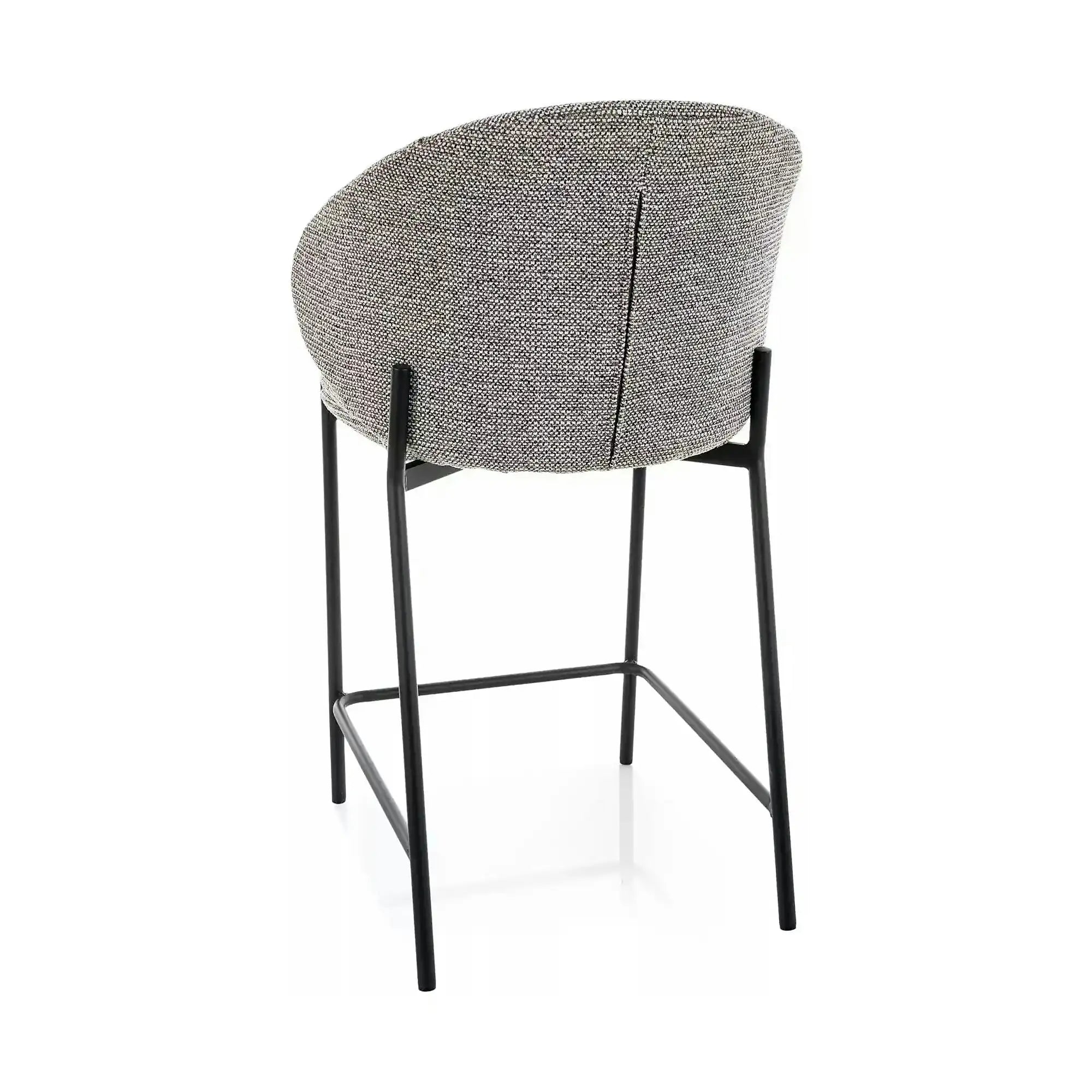 Scaun bar KIOTO H-2, gri/negru, stofă/metal, 54x44x90 cm
