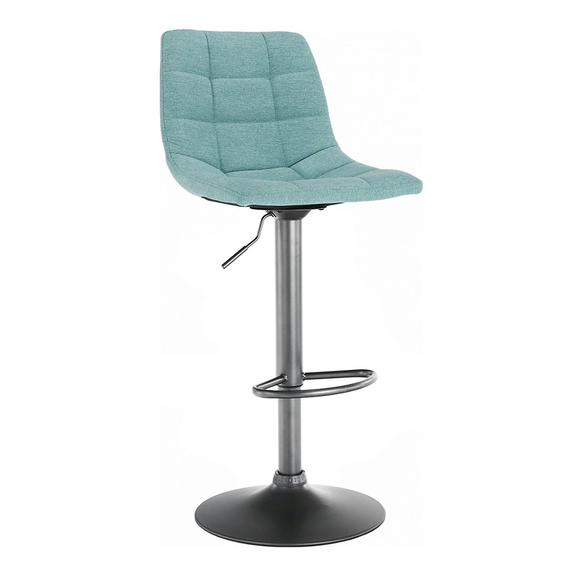 Scaun bar LAHELA, verde menta/negru, stofa clasica/metal, 44x50x91/112 cm