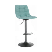 Scaun bar LAHELA, verde menta/negru, stofa clasica/metal, 44x50x91/112 cm
