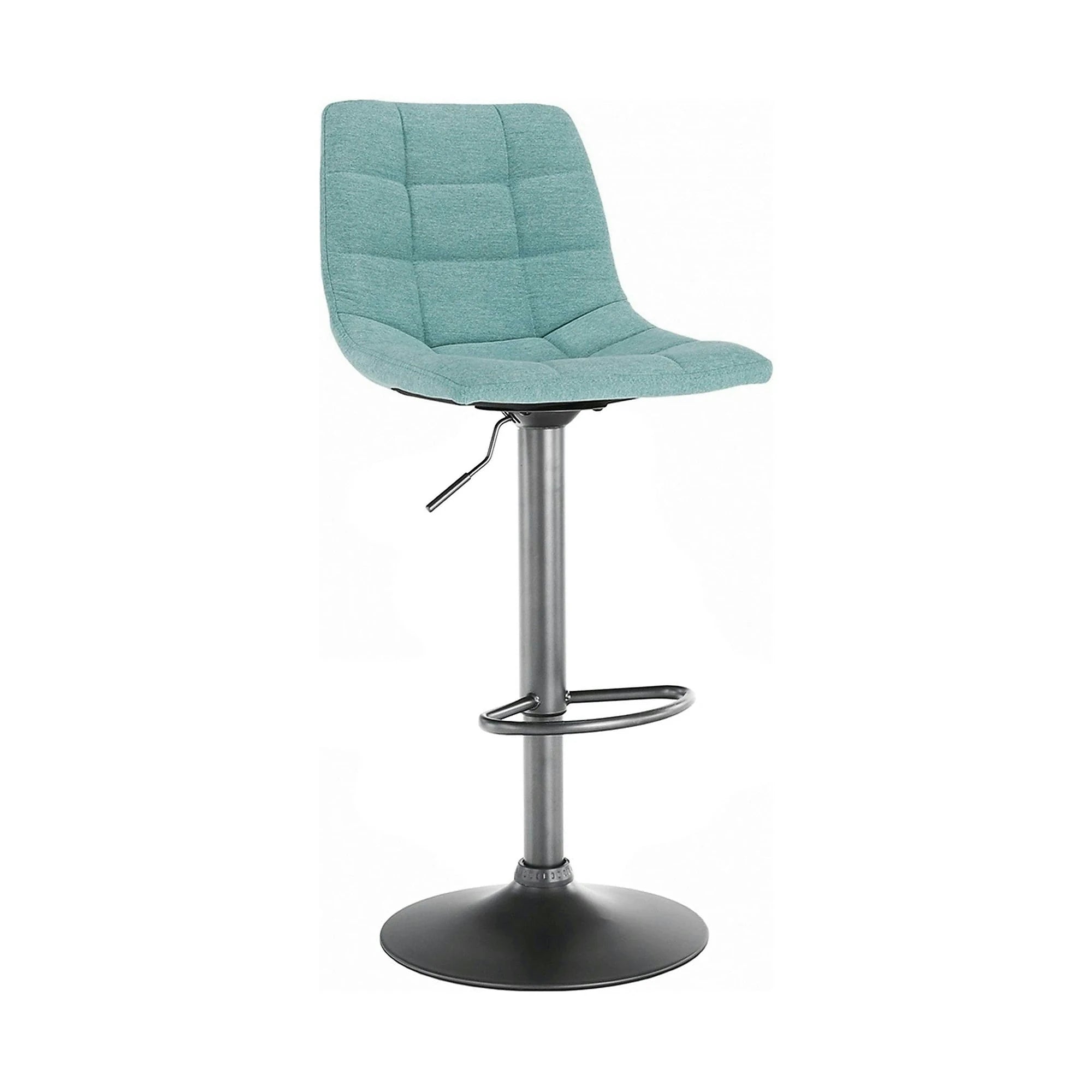 Scaun bar LAHELA, verde menta/negru, stofa clasica/metal, 44x50x91/112 cm