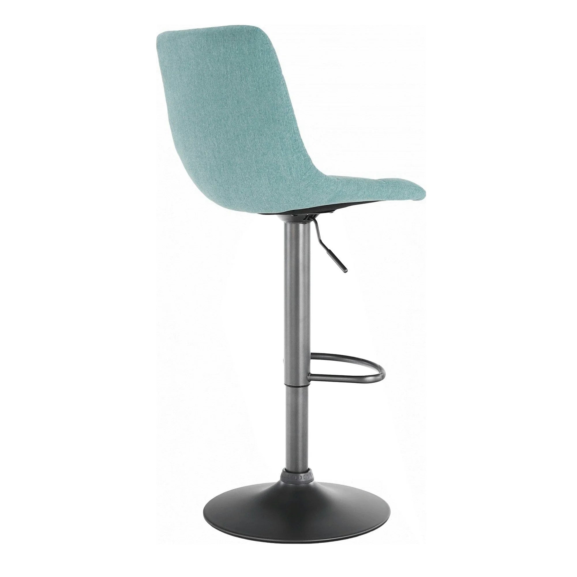 Scaun bar LAHELA, verde menta/negru, stofa clasica/metal, 44x50x91/112 cm