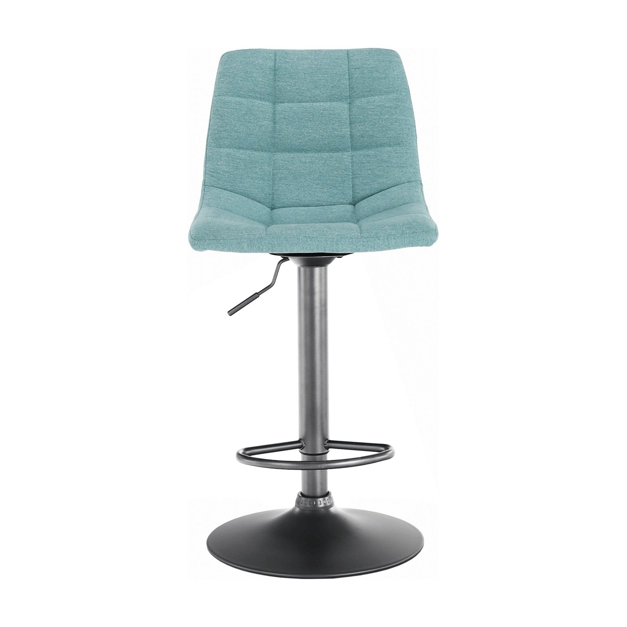 Scaun bar LAHELA, verde menta/negru, stofa clasica/metal, 44x50x91/112 cm