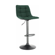 Scaun bar LAHELA, verde/negru, stofa clasica/metal, 44x50x91/112 cm