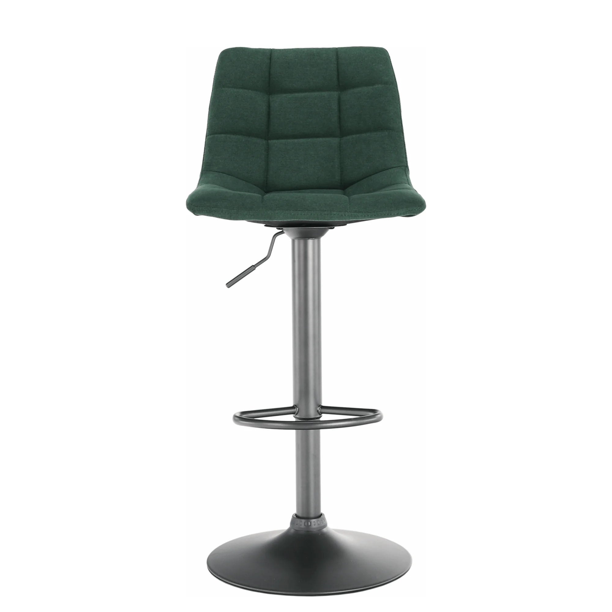 Scaun bar LAHELA, verde/negru, stofa clasica/metal, 44x50x91/112 cm