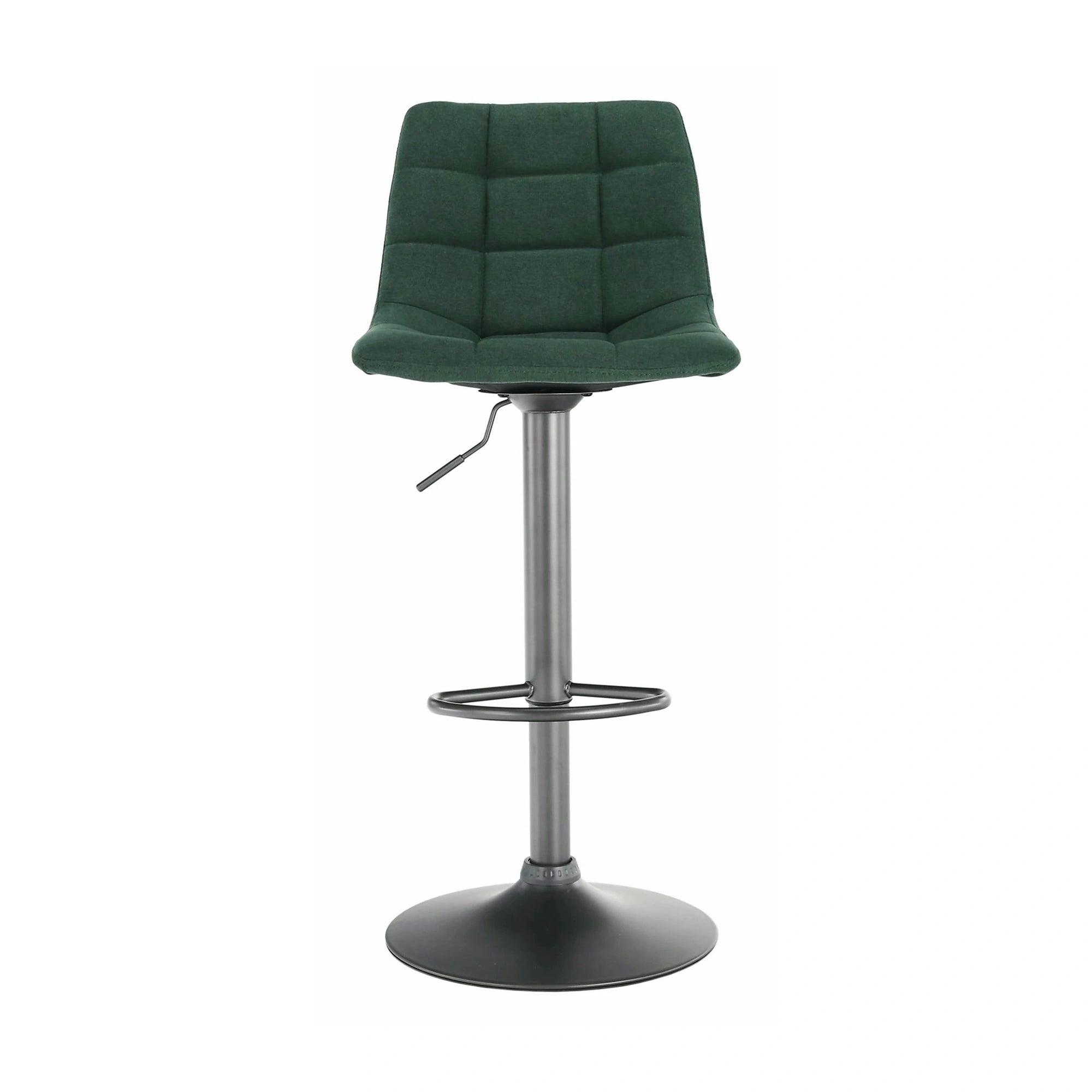 Scaun bar LAHELA, verde/negru, stofa clasica/metal, 44x50x91/112 cm