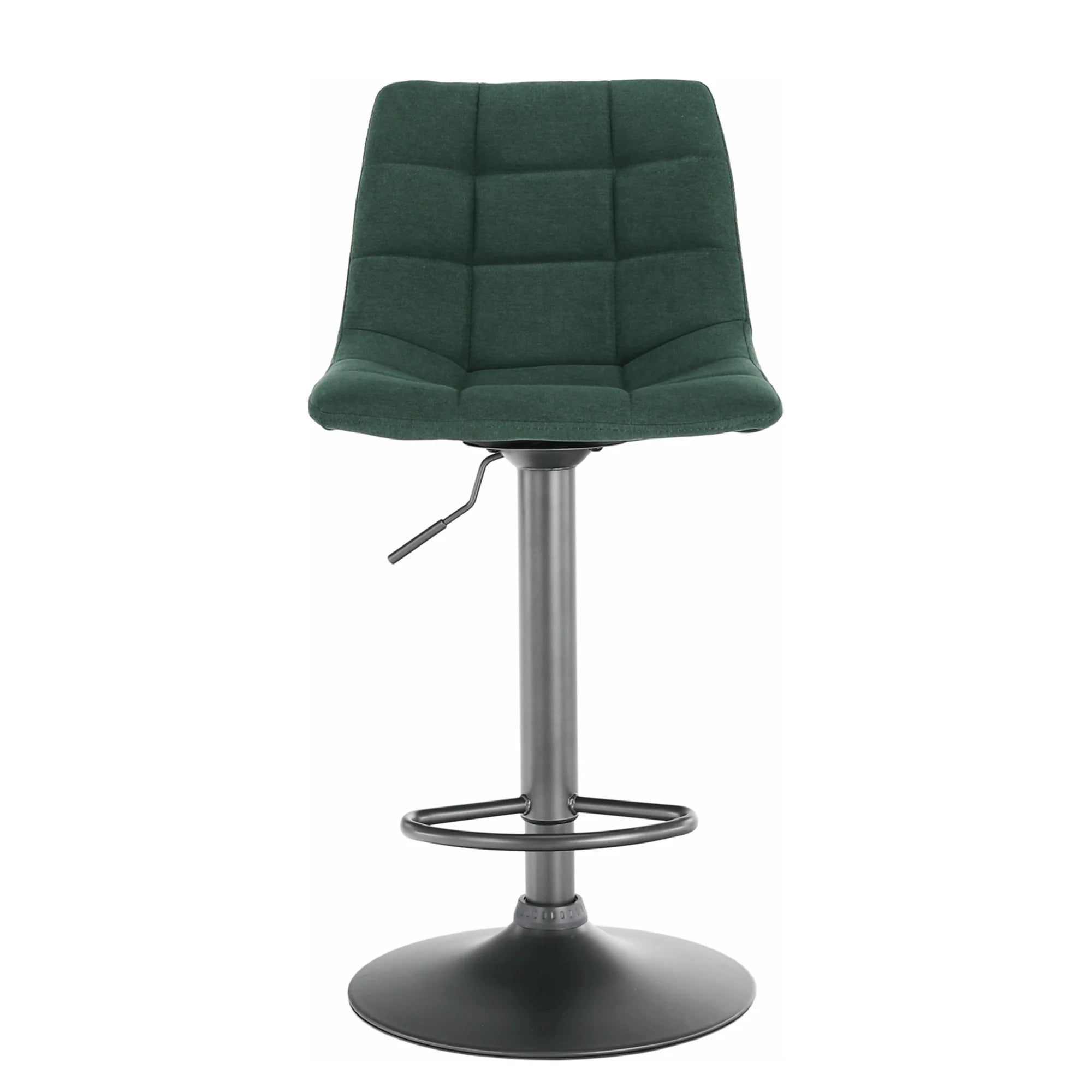 Scaun bar LAHELA, verde/negru, stofa clasica/metal, 44x50x91/112 cm