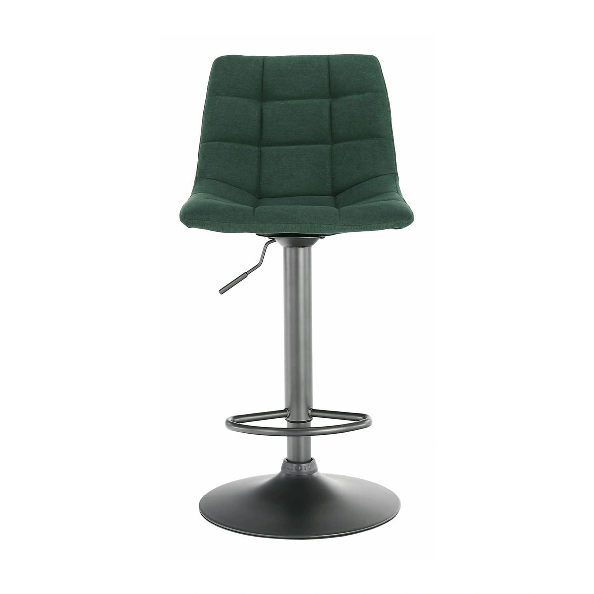 Scaun bar LAHELA, verde/negru, stofa clasica/metal, 44x50x91/112 cm