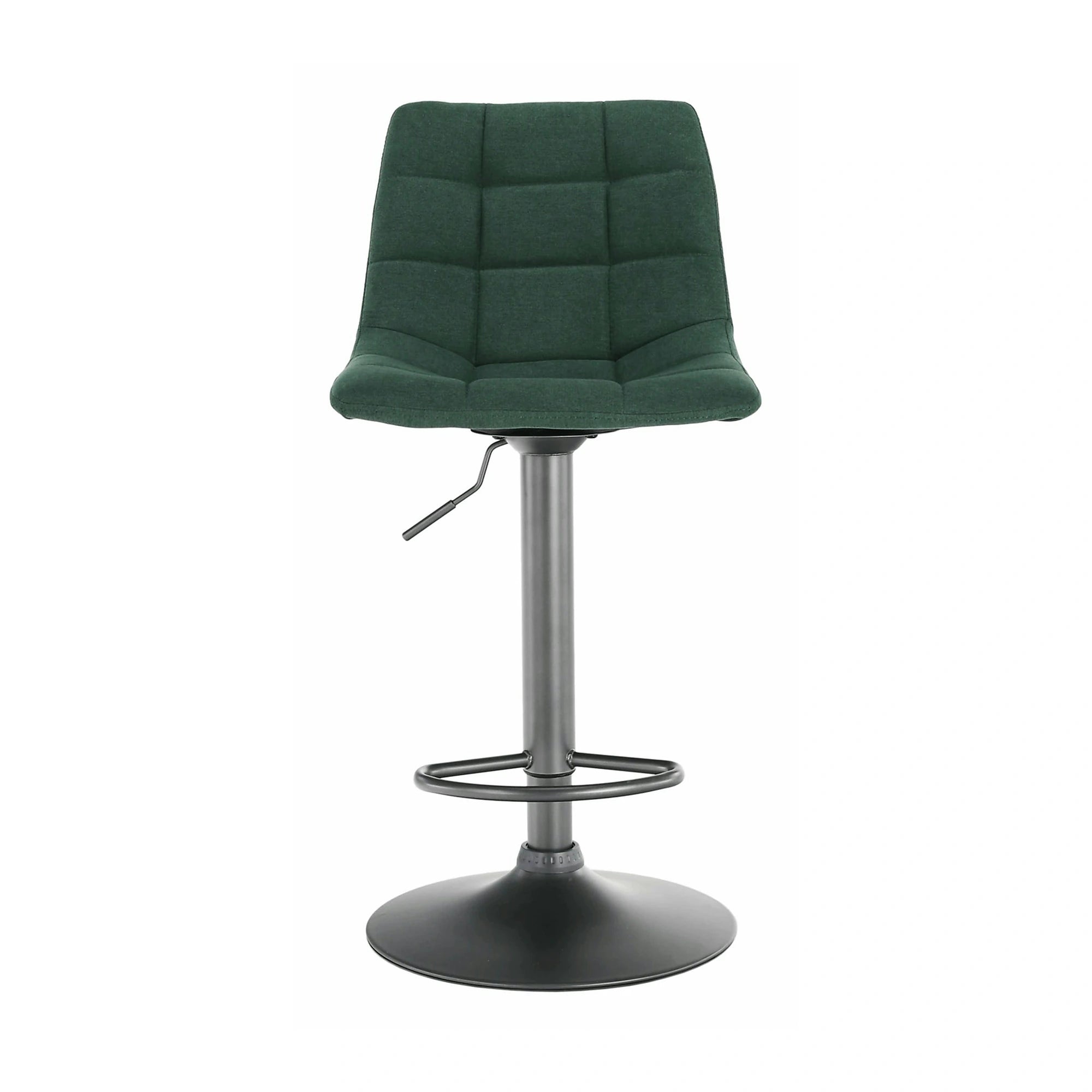 Scaun bar LAHELA, verde/negru, stofa clasica/metal, 44x50x91/112 cm