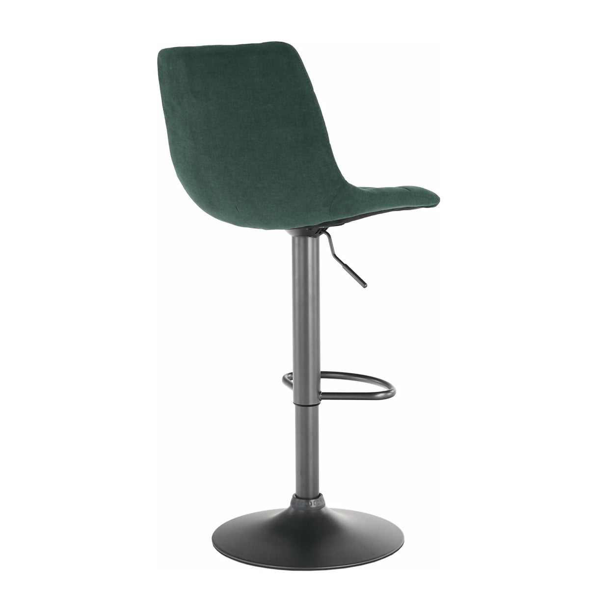 Scaun bar LAHELA, verde/negru, stofa clasica/metal, 44x50x91/112 cm