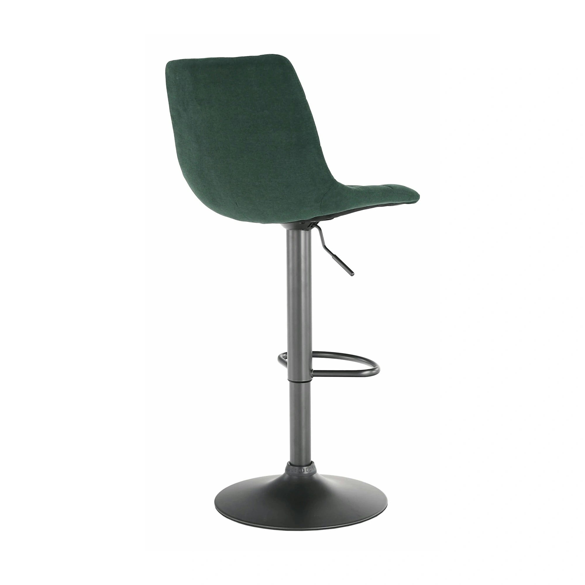 Scaun bar LAHELA, verde/negru, stofa clasica/metal, 44x50x91/112 cm