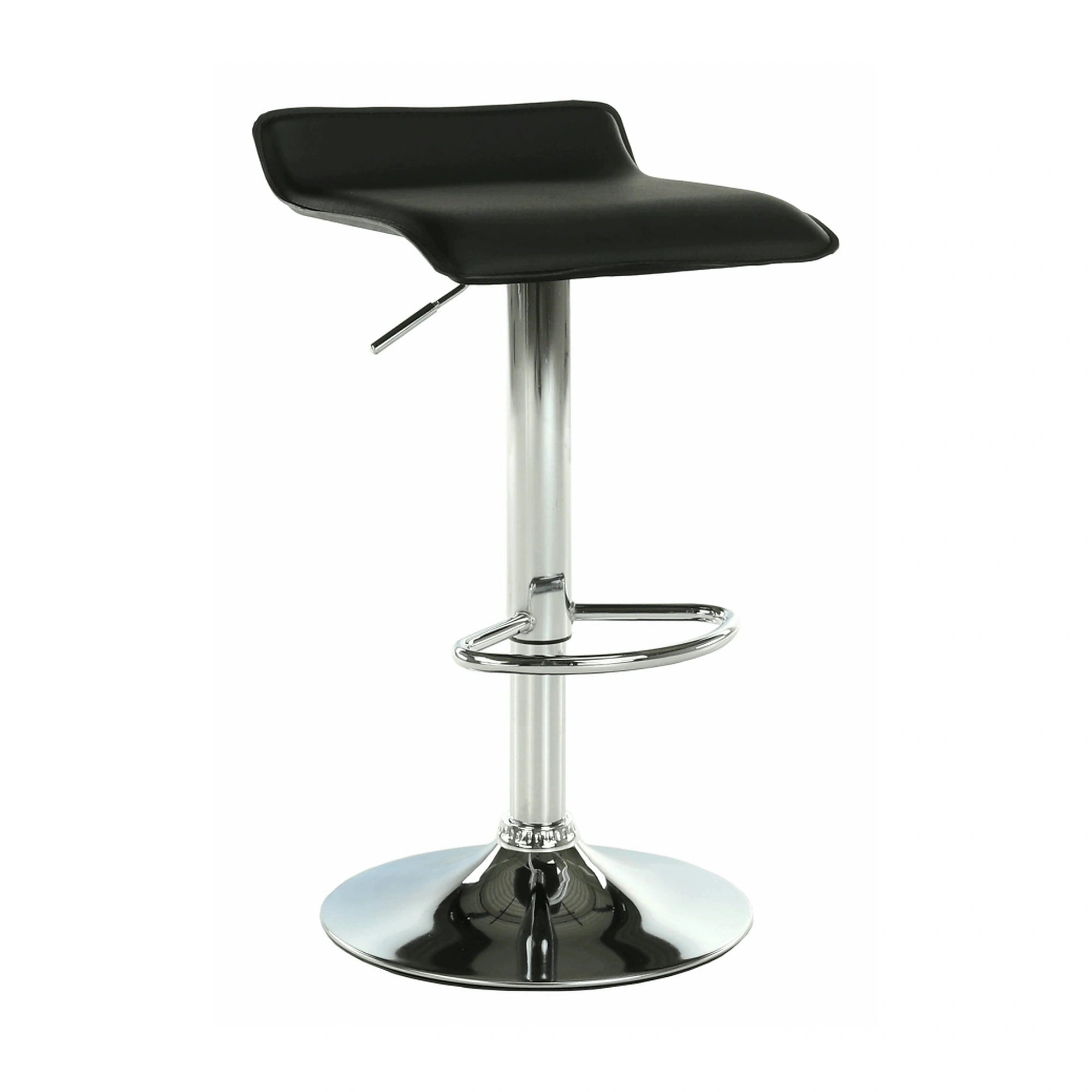 Scaun bar LARIA NEW, negru/crom, piele ecologica/metal, 37x39x64/85 cm