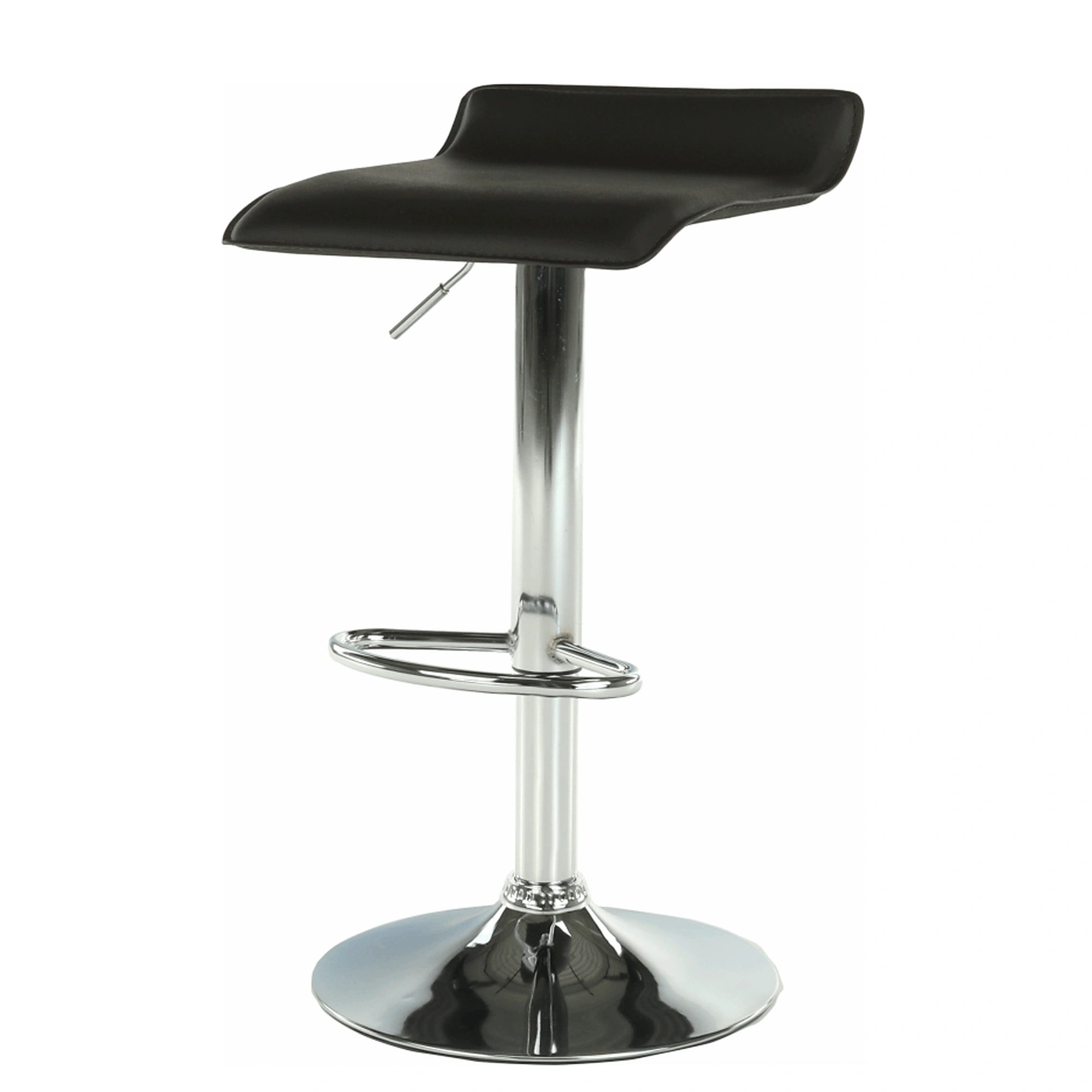 Scaun bar LARIA NEW, negru/crom, piele ecologica/metal, 37x39x64/85 cm