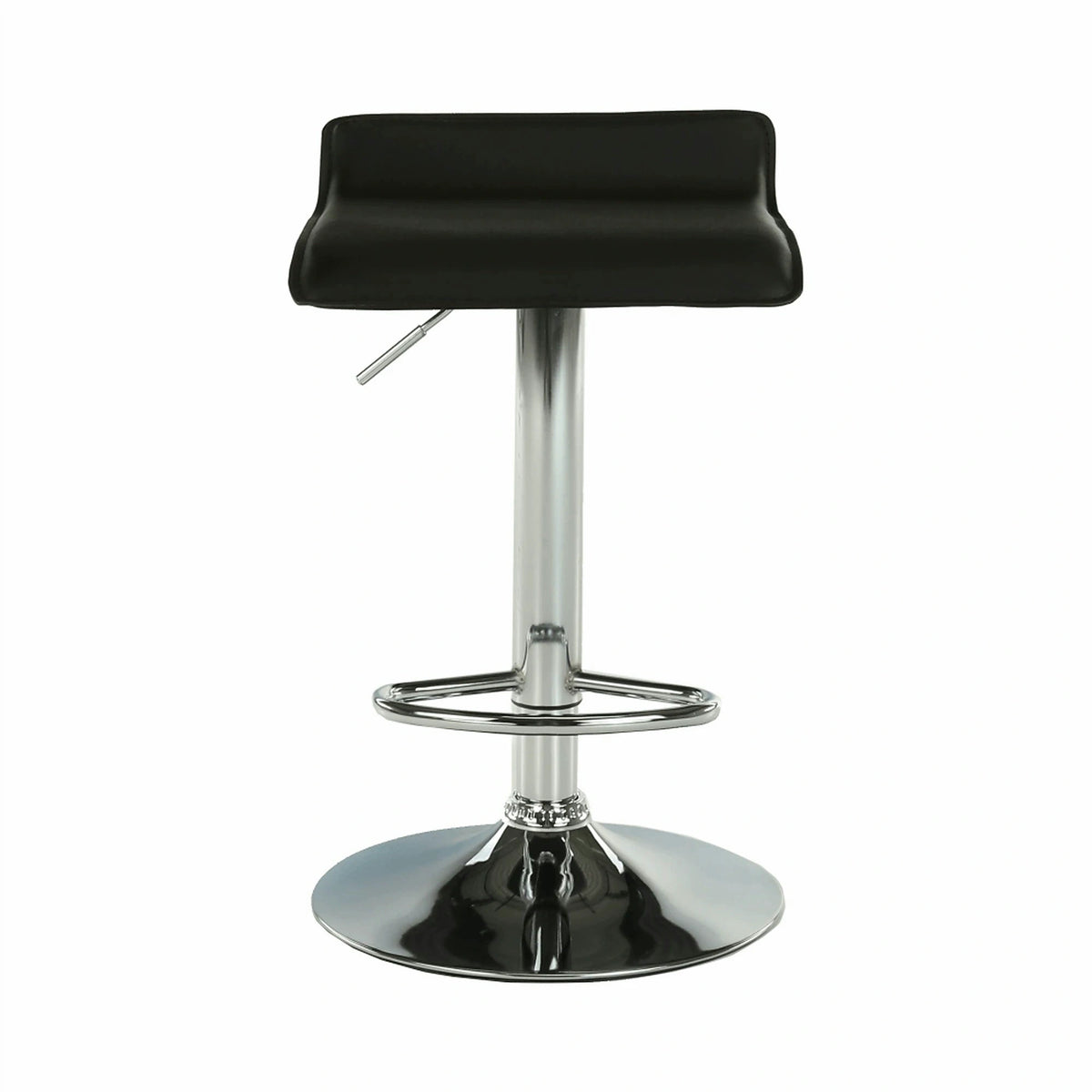 Scaun bar LARIA NEW, negru/crom, piele ecologica/metal, 37x39x64/85 cm