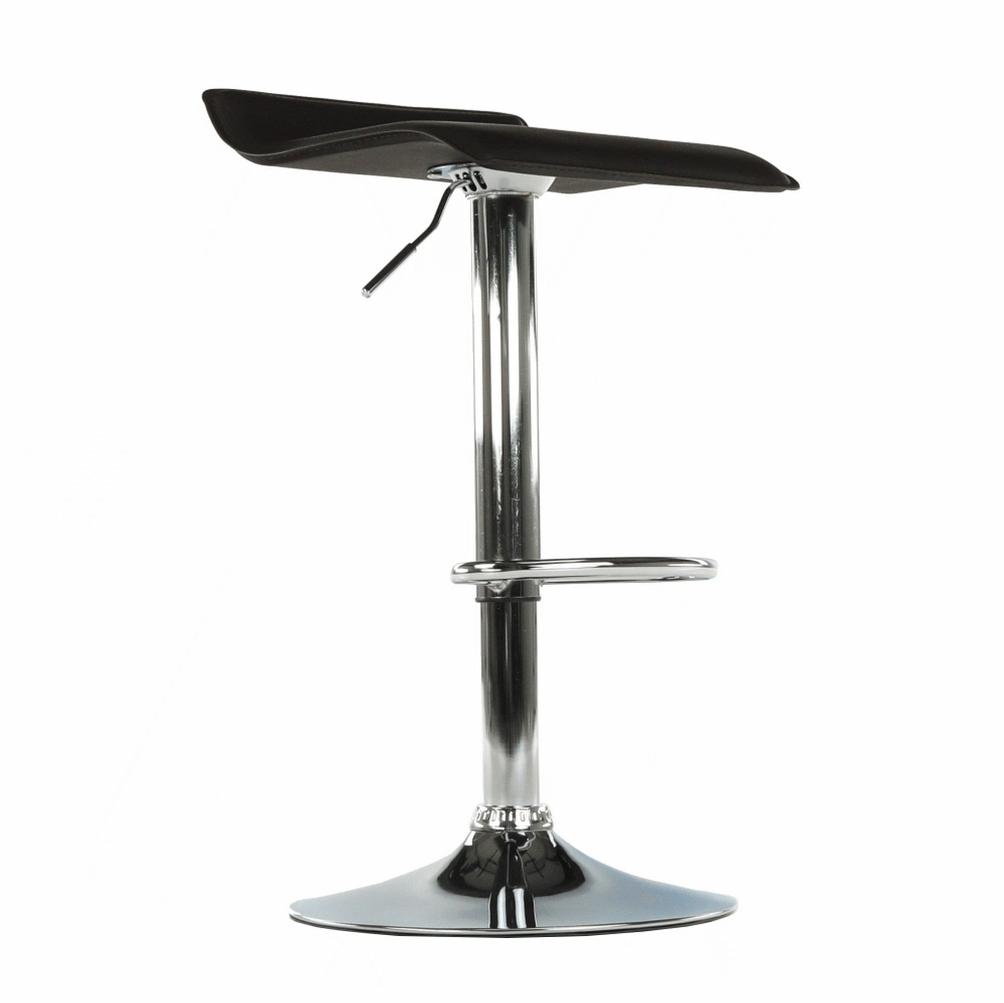 Scaun bar LARIA NEW, negru/crom, piele ecologica/metal, 37x39x64/85 cm