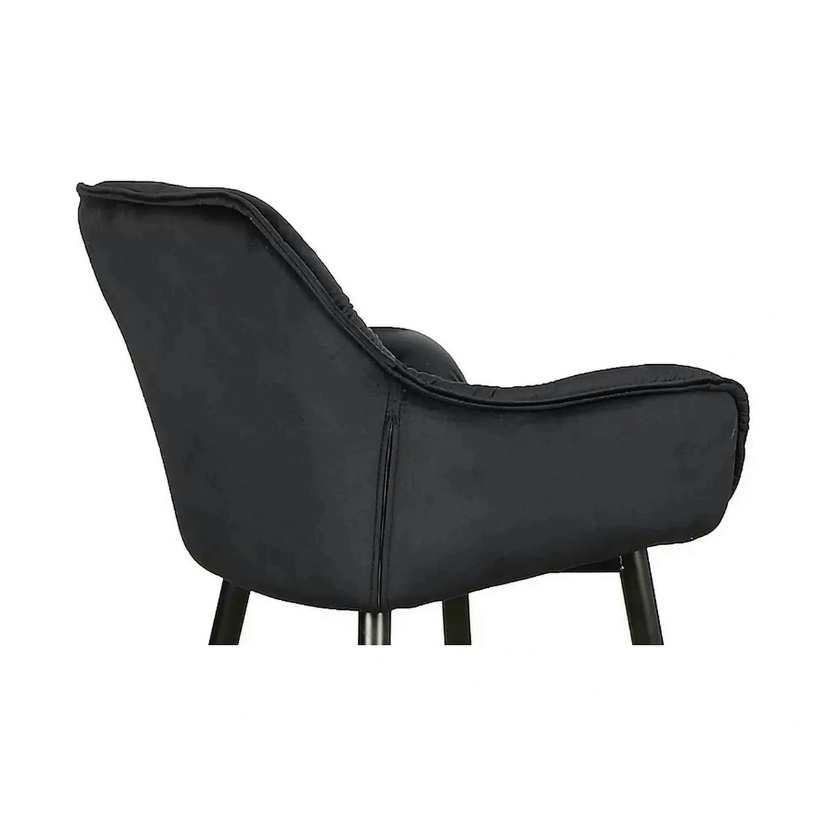 Scaun bar living CHERRY H-2, negru - Bluvel 19, stofa catifelata/metal, 56x40x87 cm