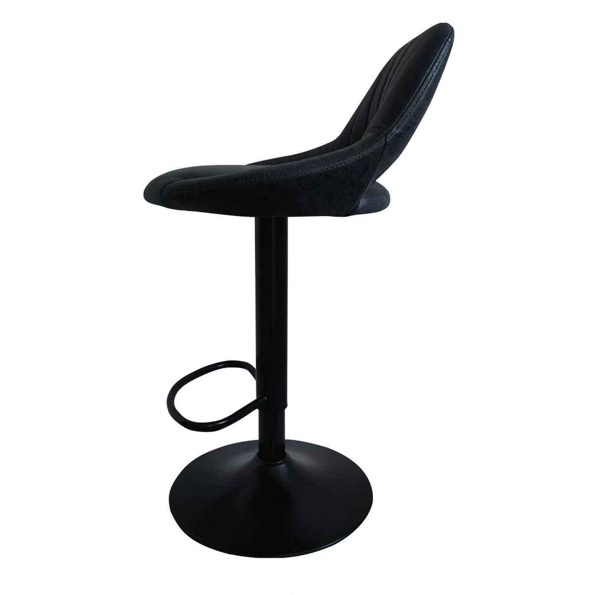 Scaun bar LORASA NEW, negru, piele intoarsa/metal, 45x45x82/102 cm