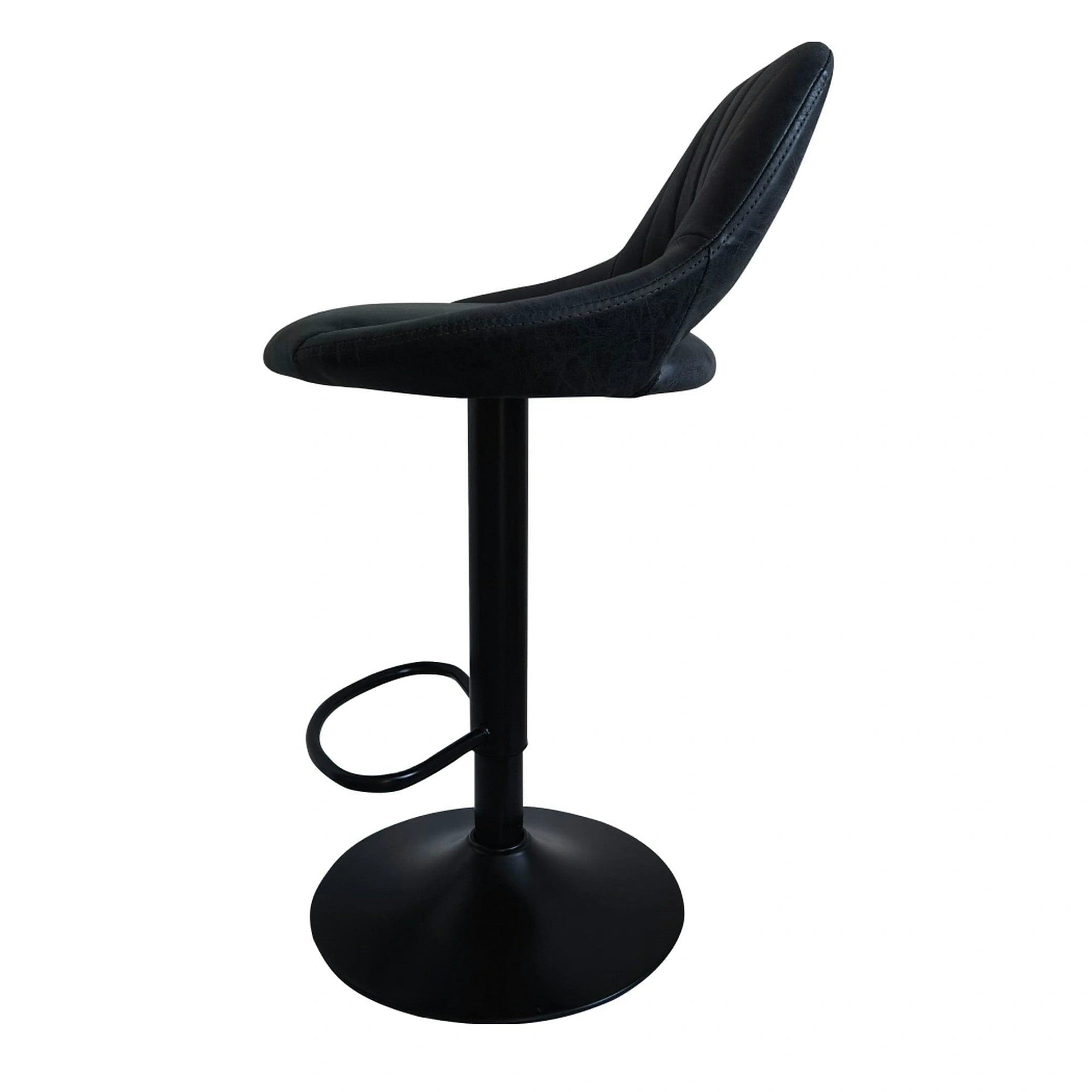 Scaun bar LORASA NEW, negru, piele intoarsa/metal, 45x45x82/102 cm
