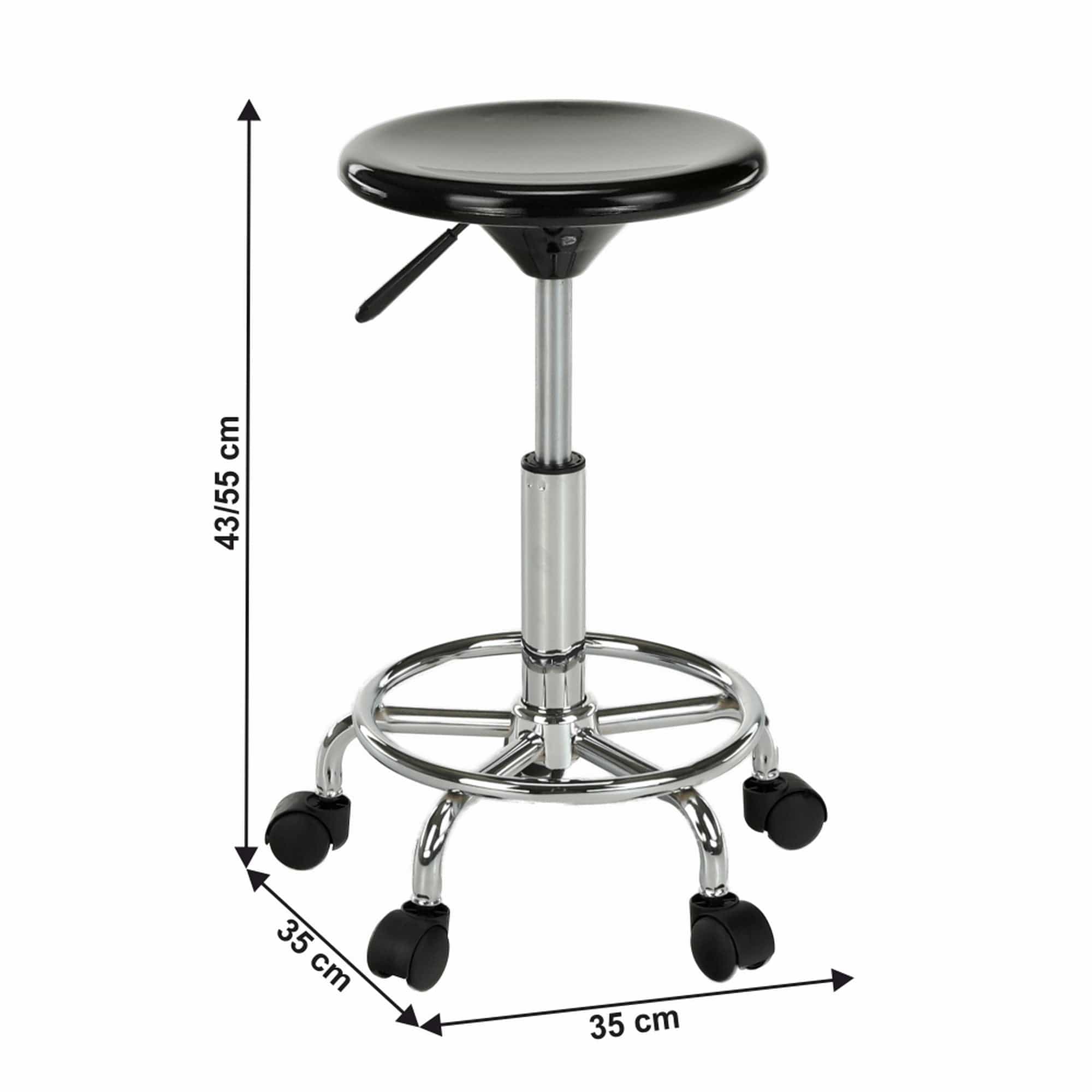 Scaun bar MABEL 3 NEW, negru/crom, polipropilena/metal, 35x55 cm