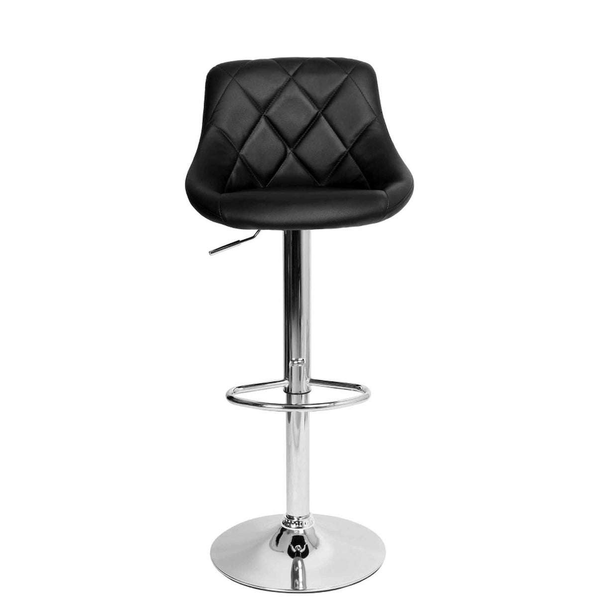 Scaun bar MARID NEW, negru/crom, piele ecologica/metal, 45x40x80/102 cm