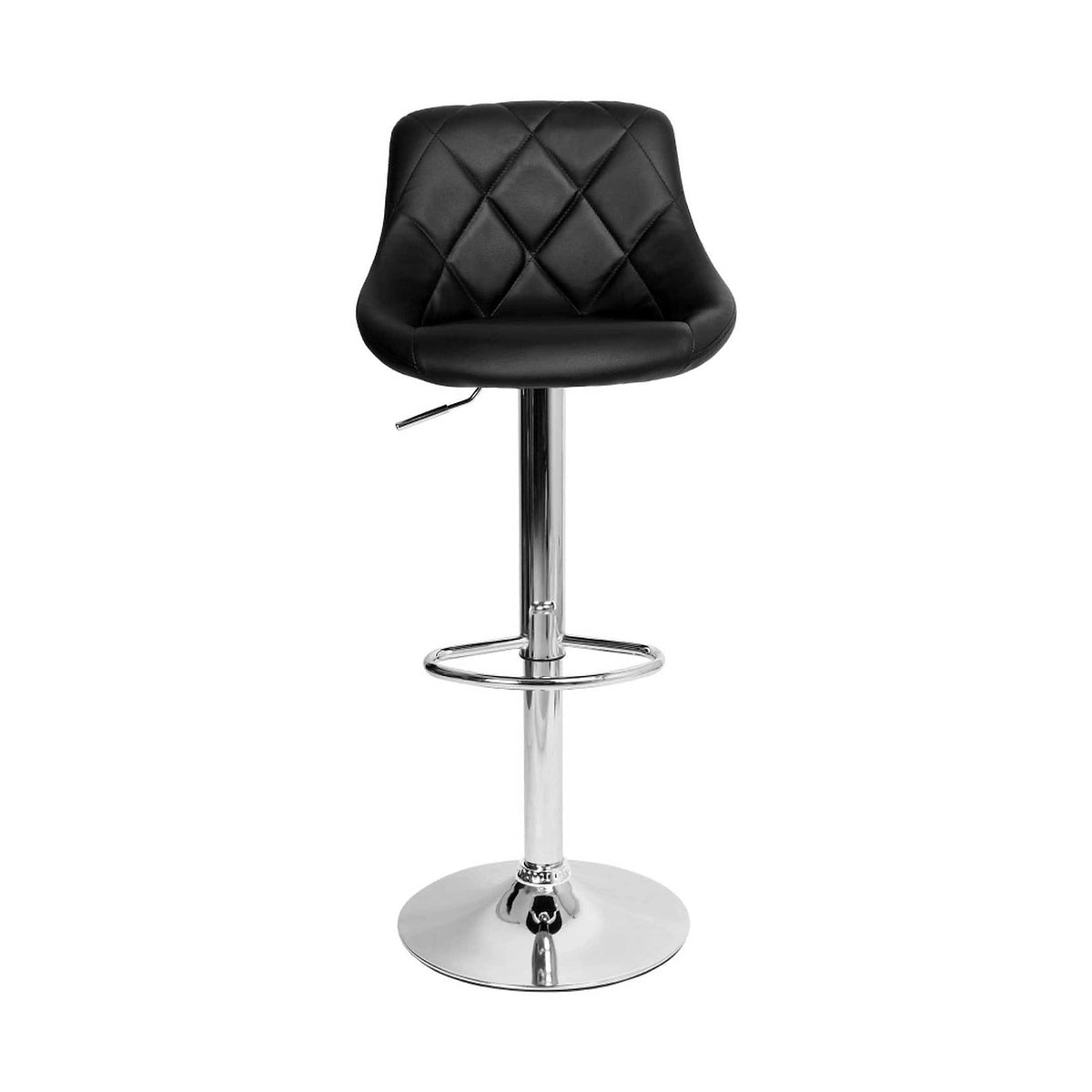Scaun bar MARID NEW, negru/crom, piele ecologica/metal, 45x40x80/102 cm