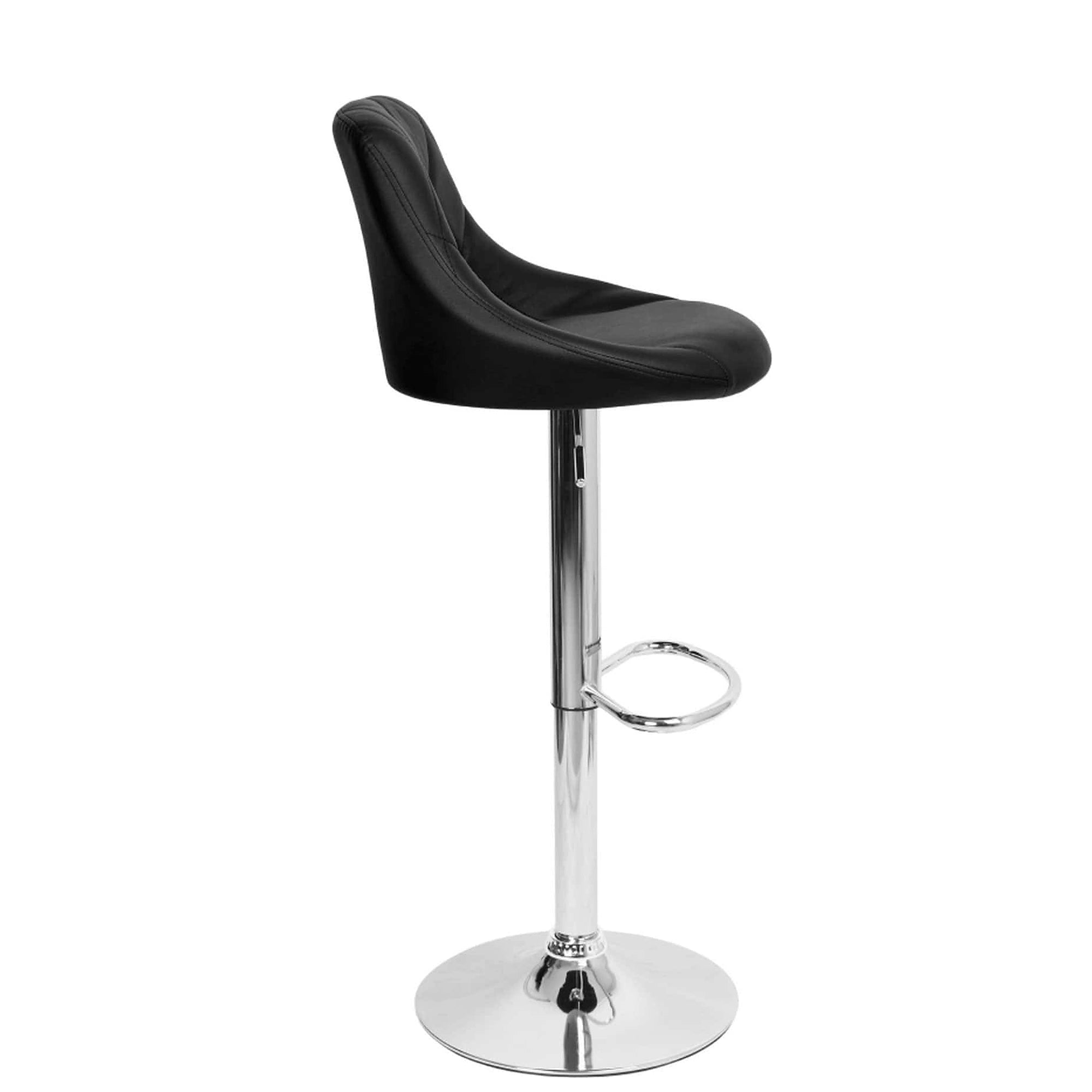 Scaun bar MARID NEW, negru/crom, piele ecologica/metal, 45x40x80/102 cm
