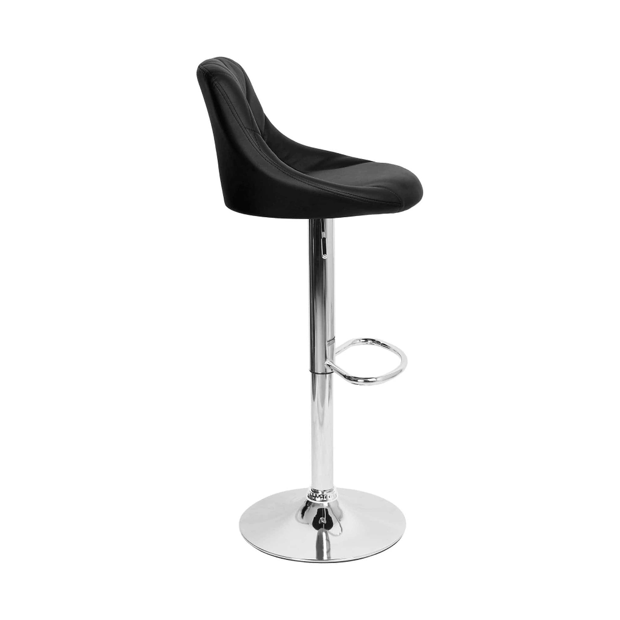 Scaun bar MARID NEW, negru/crom, piele ecologica/metal, 45x40x80/102 cm