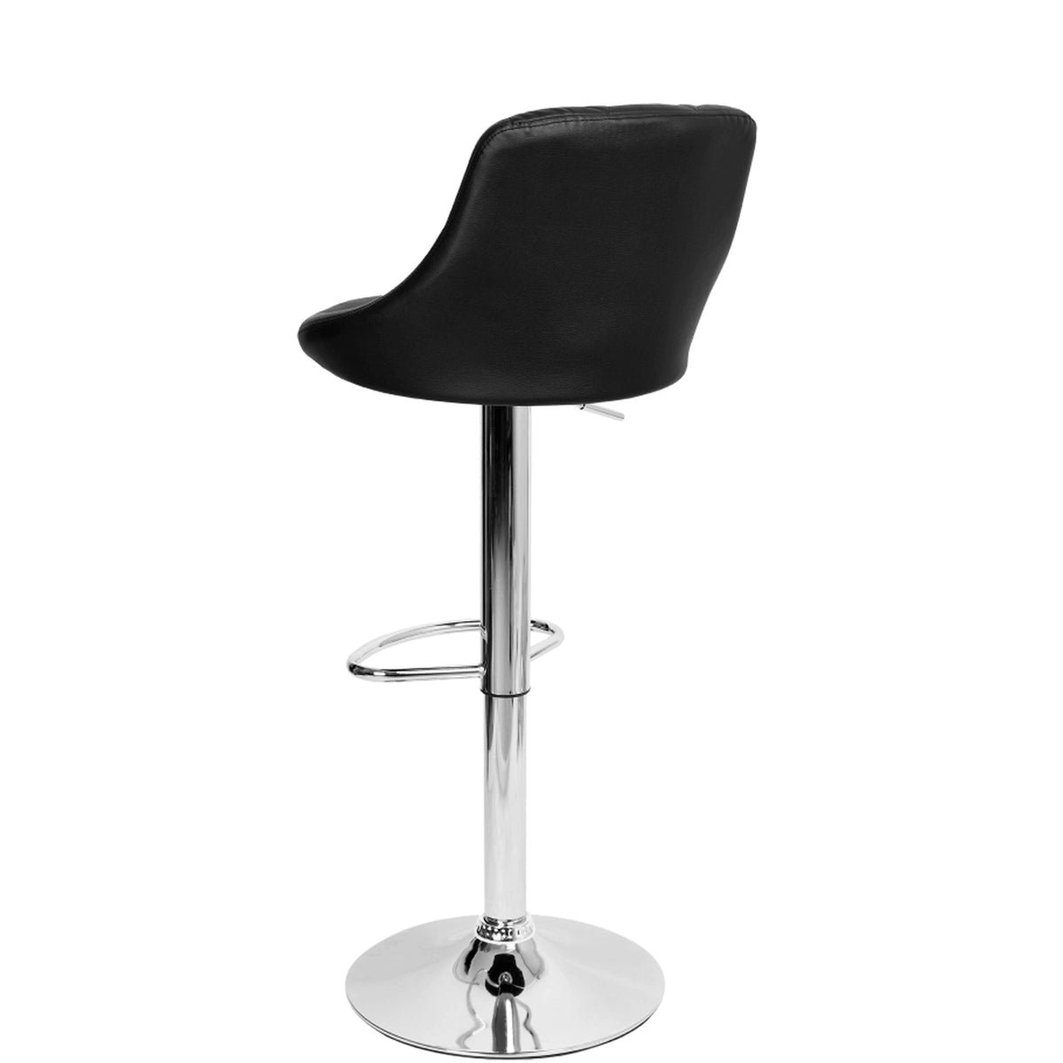Scaun bar MARID NEW, negru/crom, piele ecologica/metal, 45x40x80/102 cm