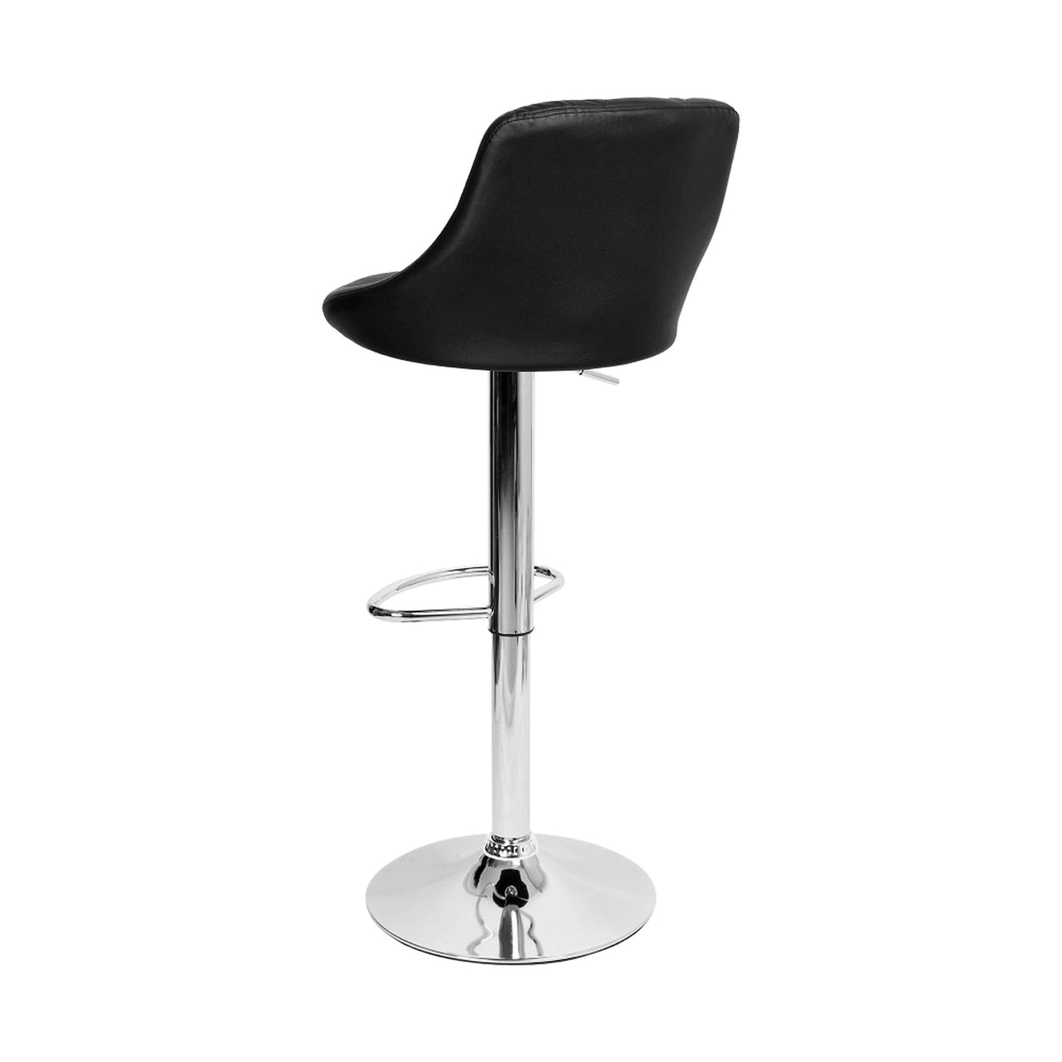 Scaun bar MARID NEW, negru/crom, piele ecologica/metal, 45x40x80/102 cm