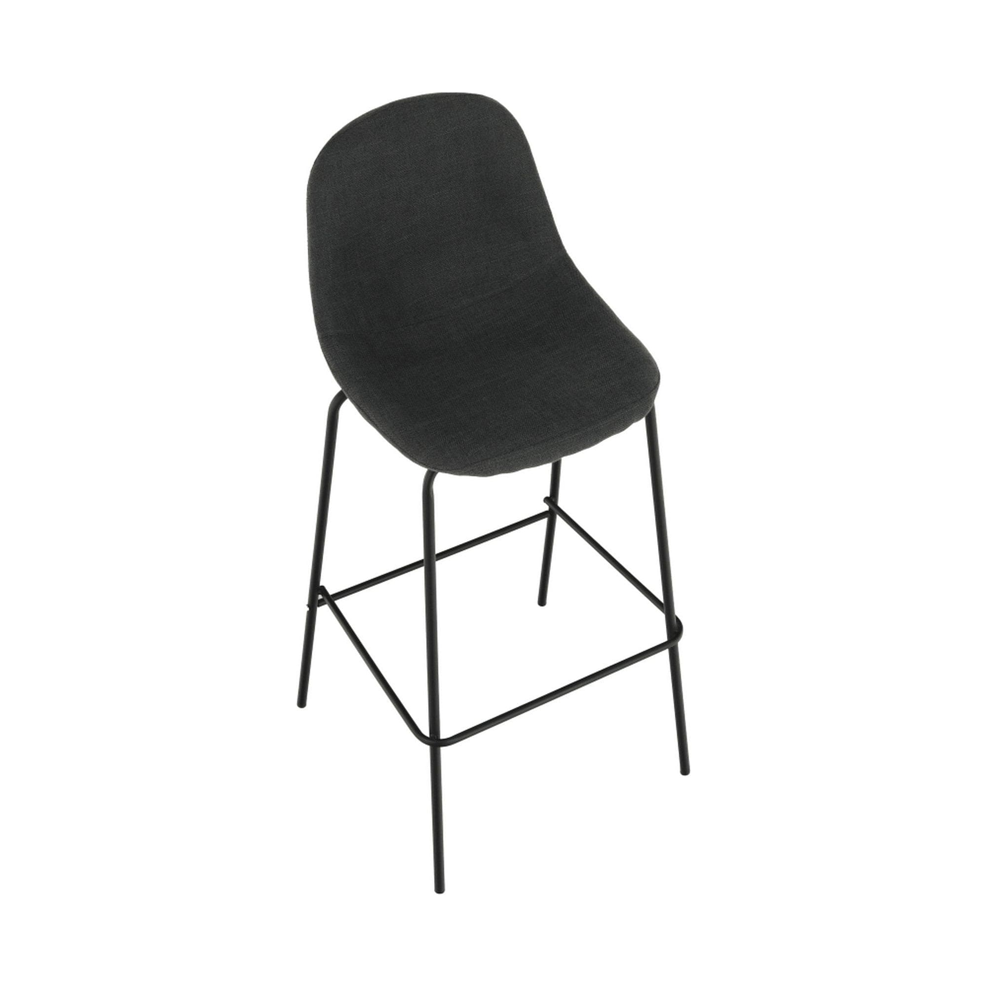 Scaun bar MARIOLA 2 NEW, gri inchis/negru, stofa clasica/metal, 49x51x101 cm