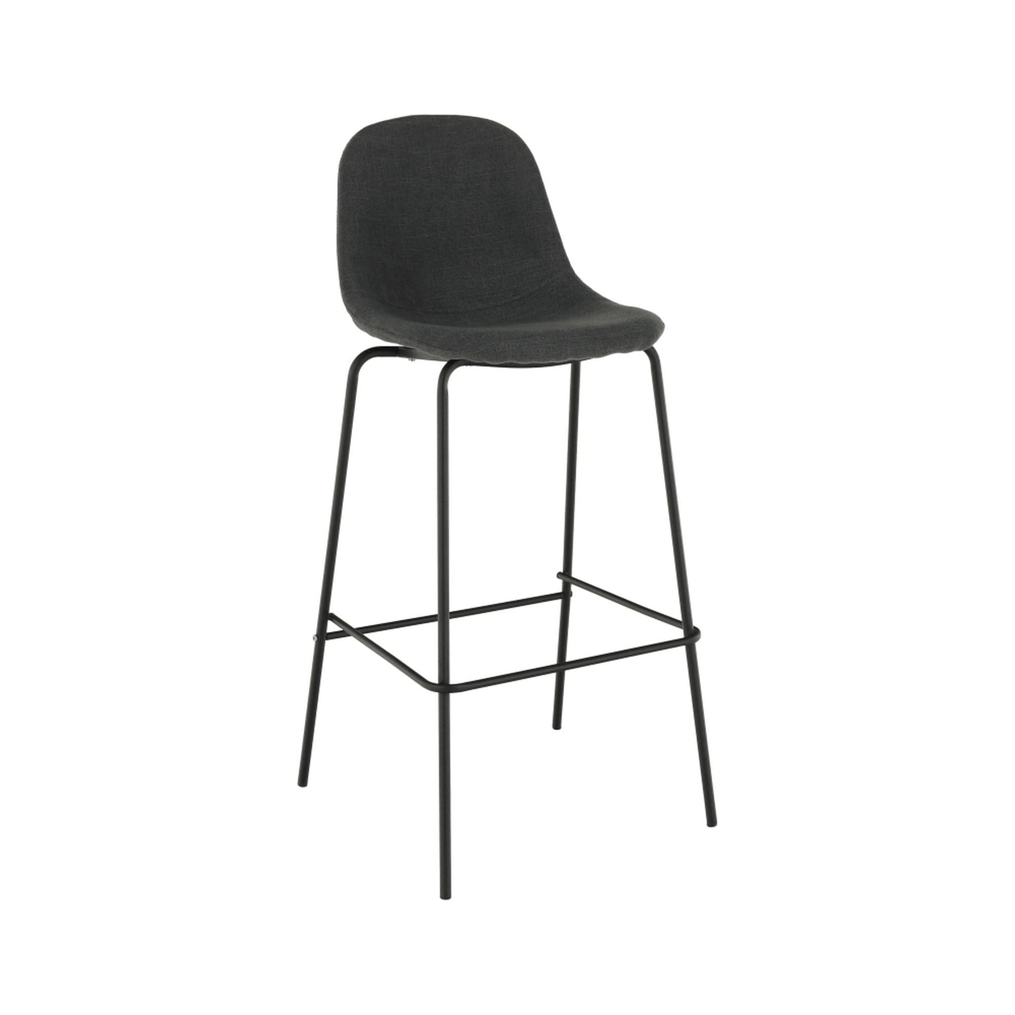 Scaun bar MARIOLA 2 NEW, gri inchis/negru, stofa clasica/metal, 49x51x101 cm