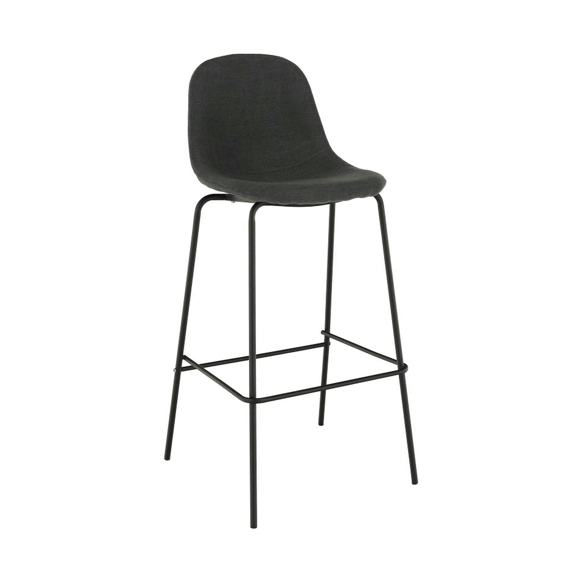 Scaun bar MARIOLA 2 NEW, gri inchis/negru, stofa clasica/metal, 49x51x101 cm