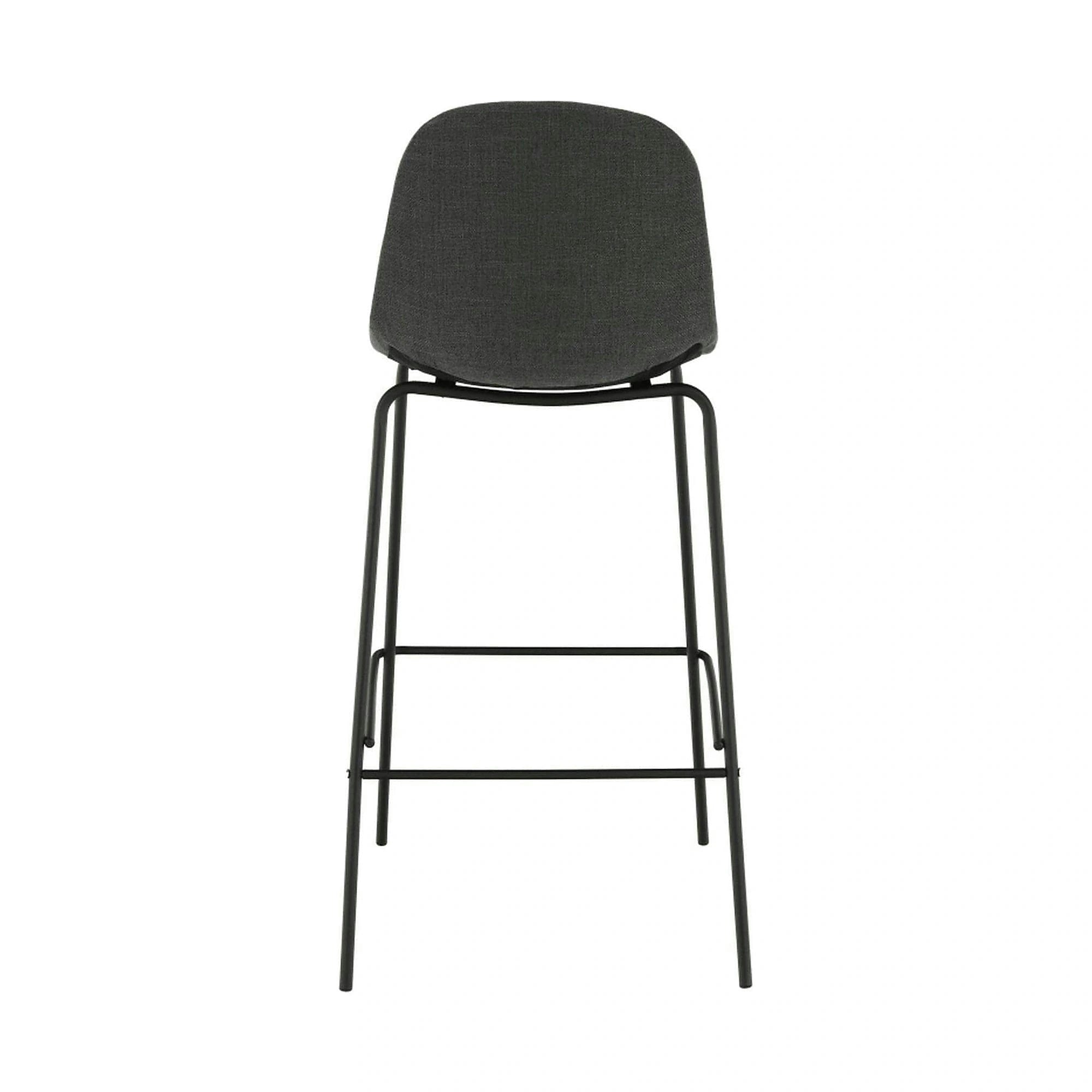 Scaun bar MARIOLA 2 NEW, gri inchis/negru, stofa clasica/metal, 49x51x101 cm