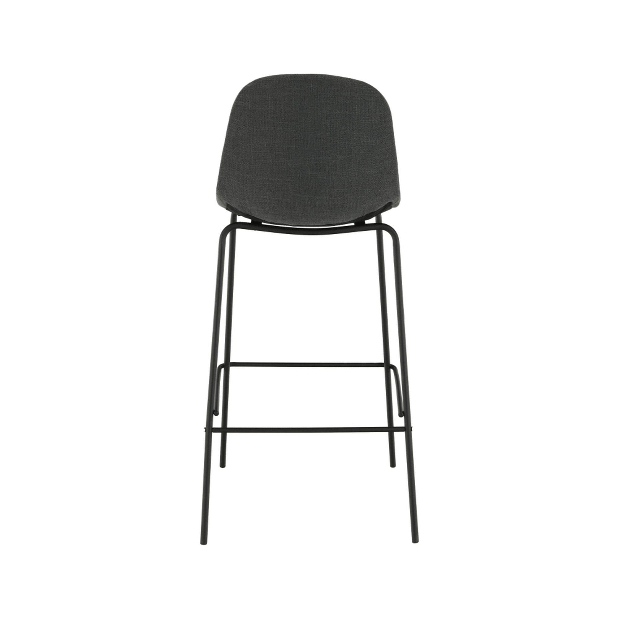 Scaun bar MARIOLA 2 NEW, gri inchis/negru, stofa clasica/metal, 49x51x101 cm