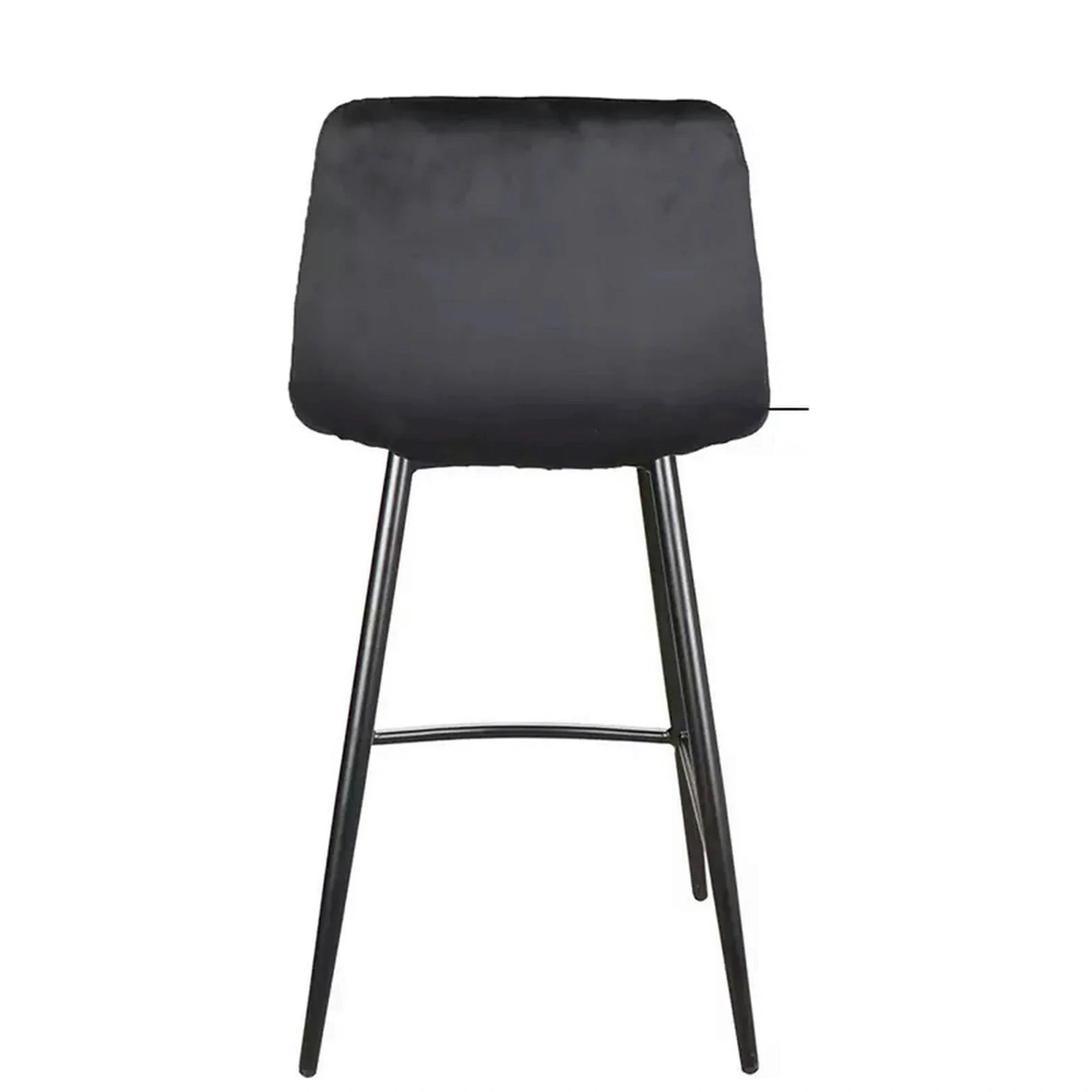 Scaun bar MILA H-2, negru, stofa catifelata/metal, 43x38x87 cm
