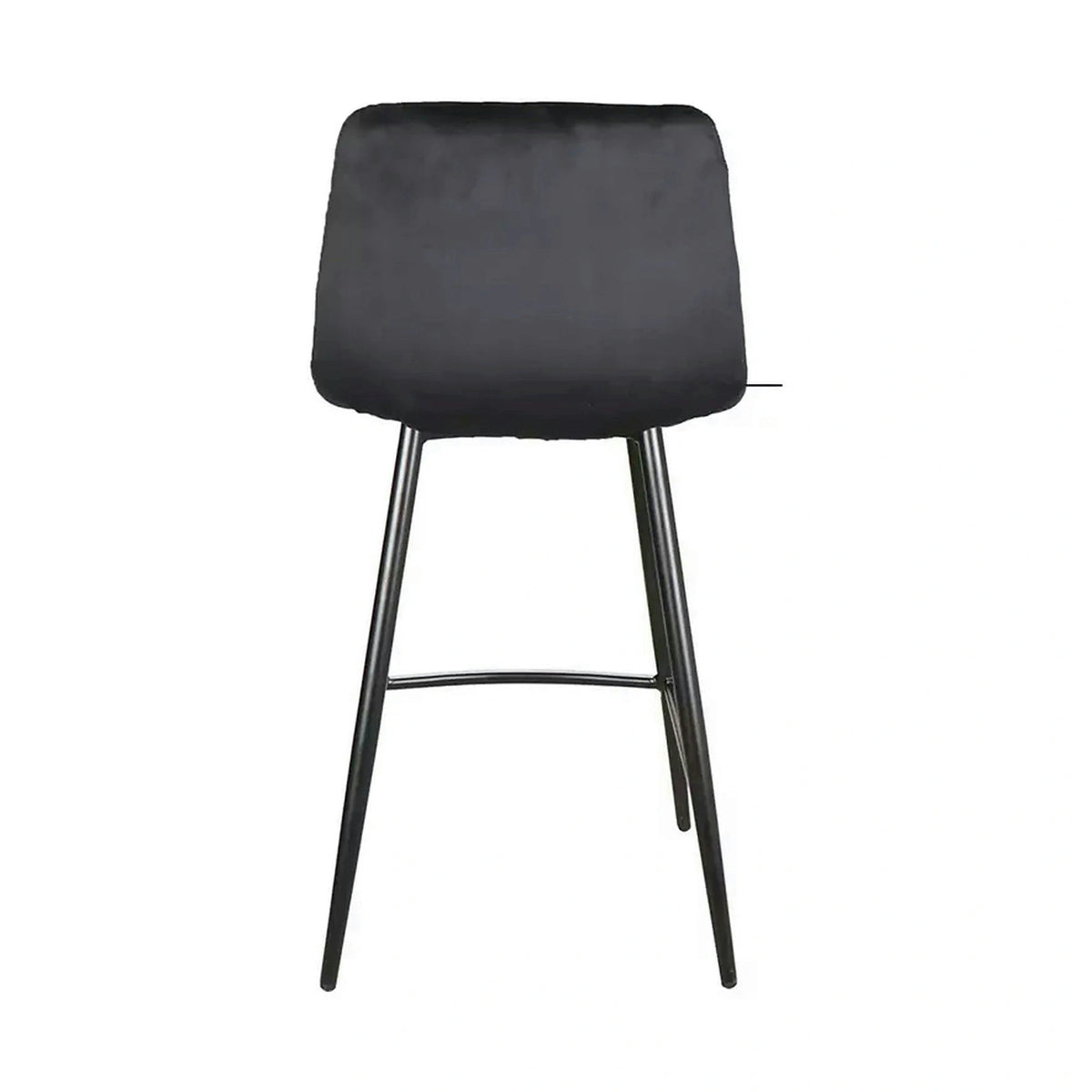 Scaun bar MILA H-2, negru, stofa catifelata/metal, 43x38x87 cm