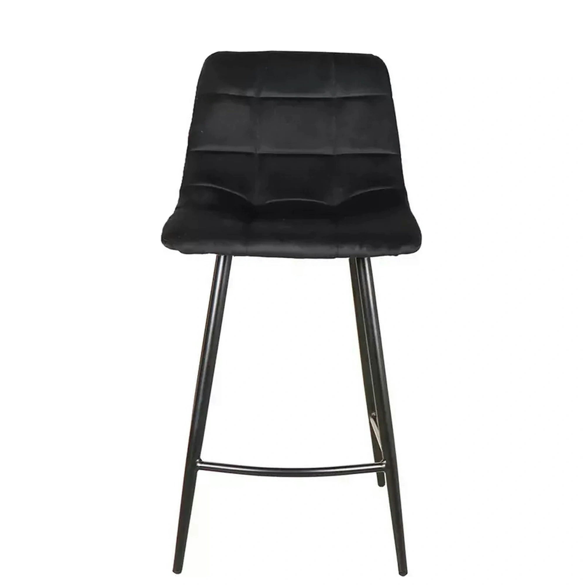 Scaun bar MILA H-2, negru, stofa catifelata/metal, 43x38x87 cm