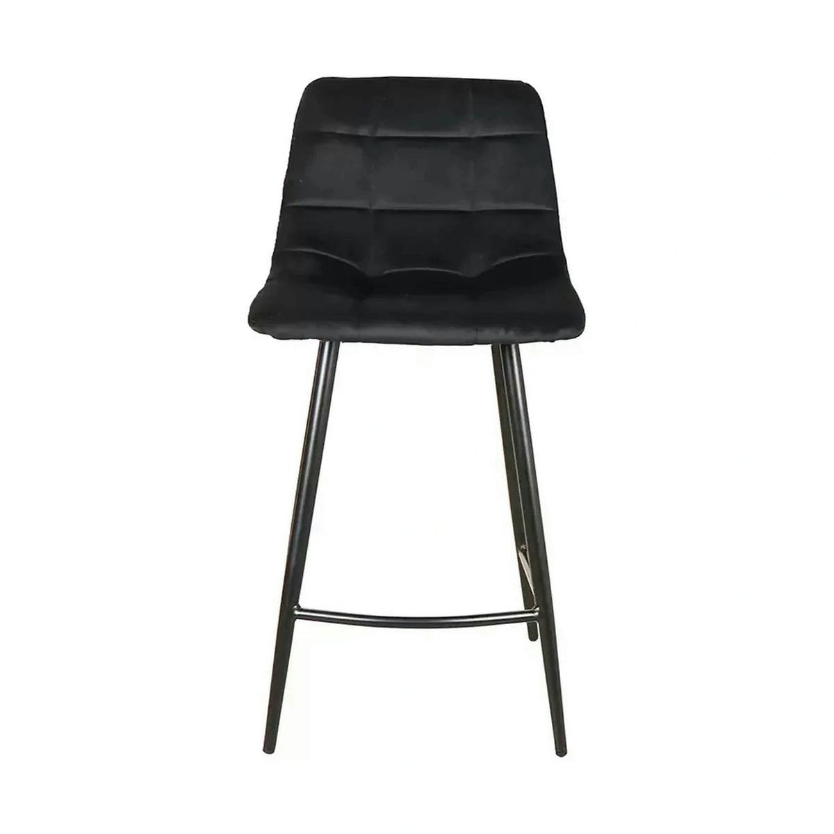Scaun bar MILA H-2, negru, stofa catifelata/metal, 43x38x87 cm