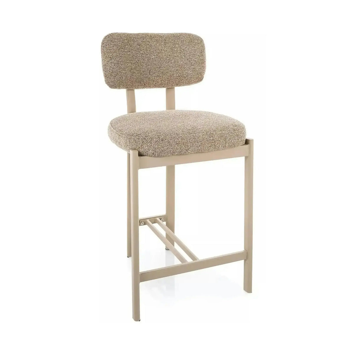 Scaun bar MISAKI H-2, bej/cașmir, stofă/metal, 45x44x92 cm