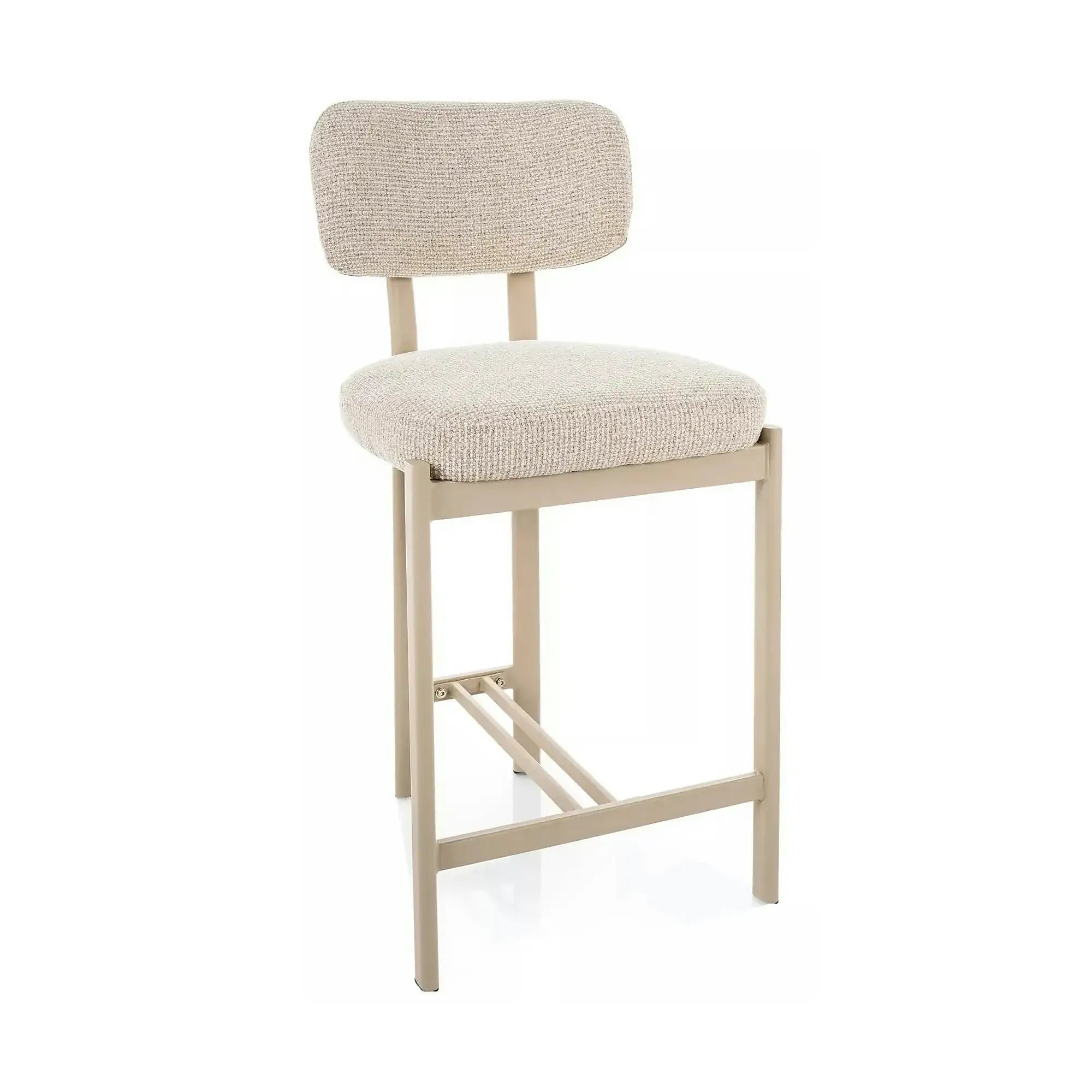 Scaun bar MISAKI H-2, bej deschis/cașmir, stofă/metal, 45x44x92 cm