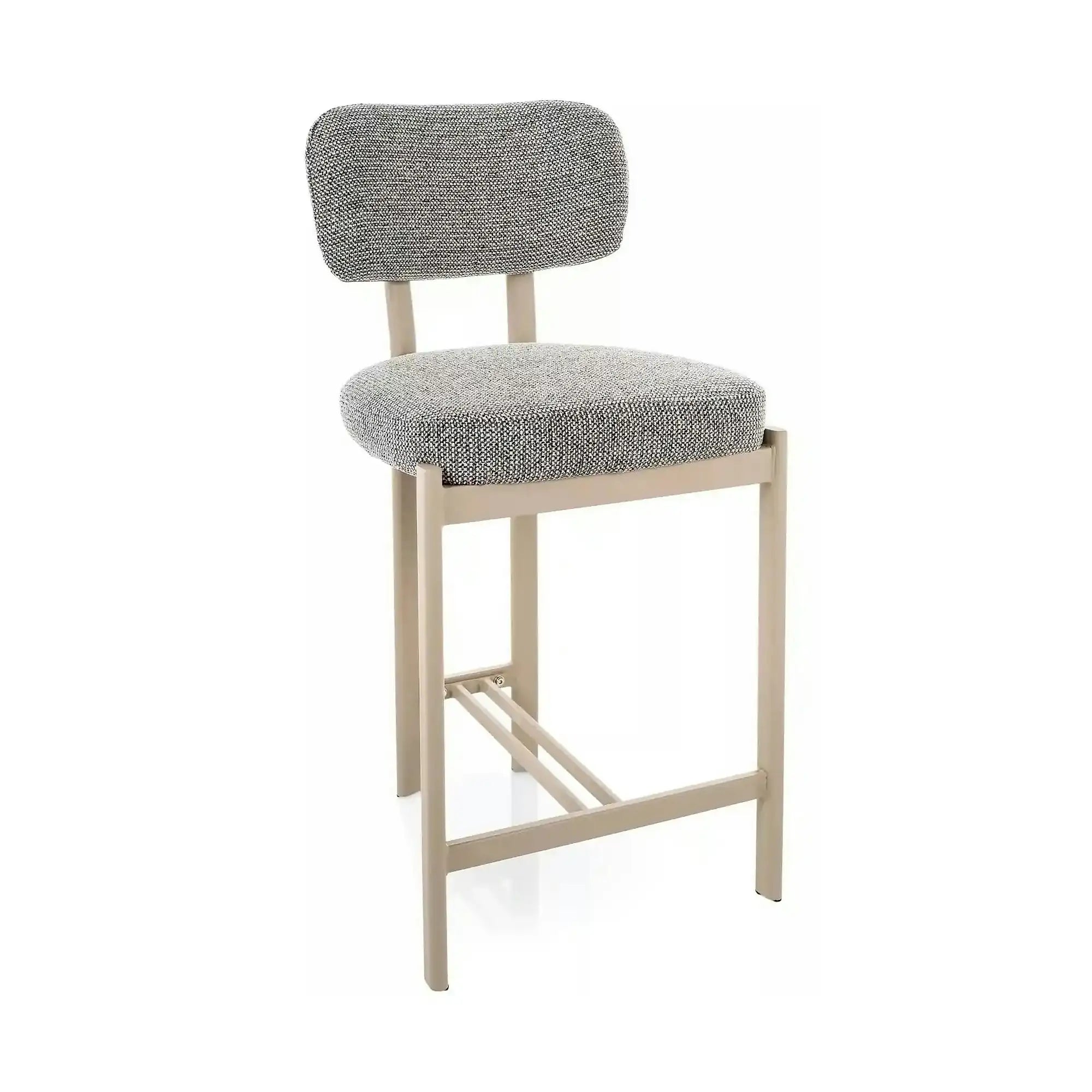 Scaun bar MISAKI H-2, gri/cașmir, stofă/metal, 45x44x92 cm
