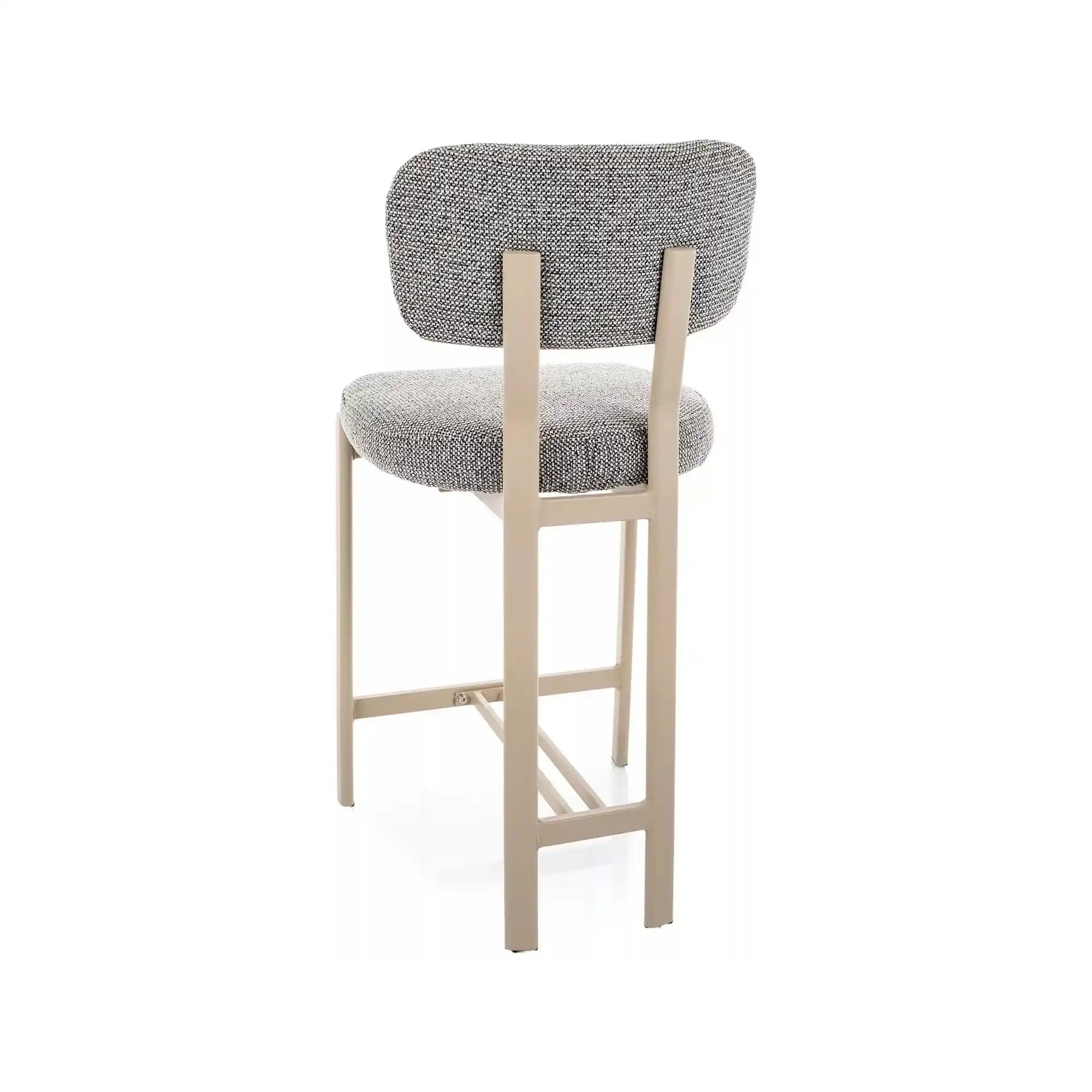 Scaun bar MISAKI H-2, gri/cașmir, stofă/metal, 45x44x92 cm