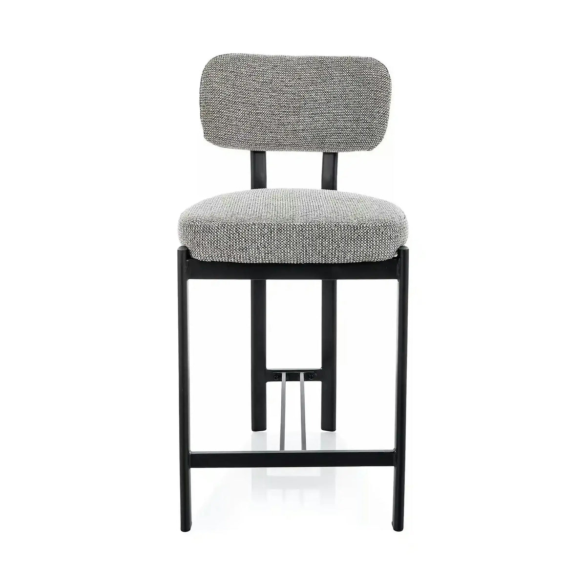 Scaun bar MISAKI H-2, gri/negru, stofă/metal, 45x44x92 cm