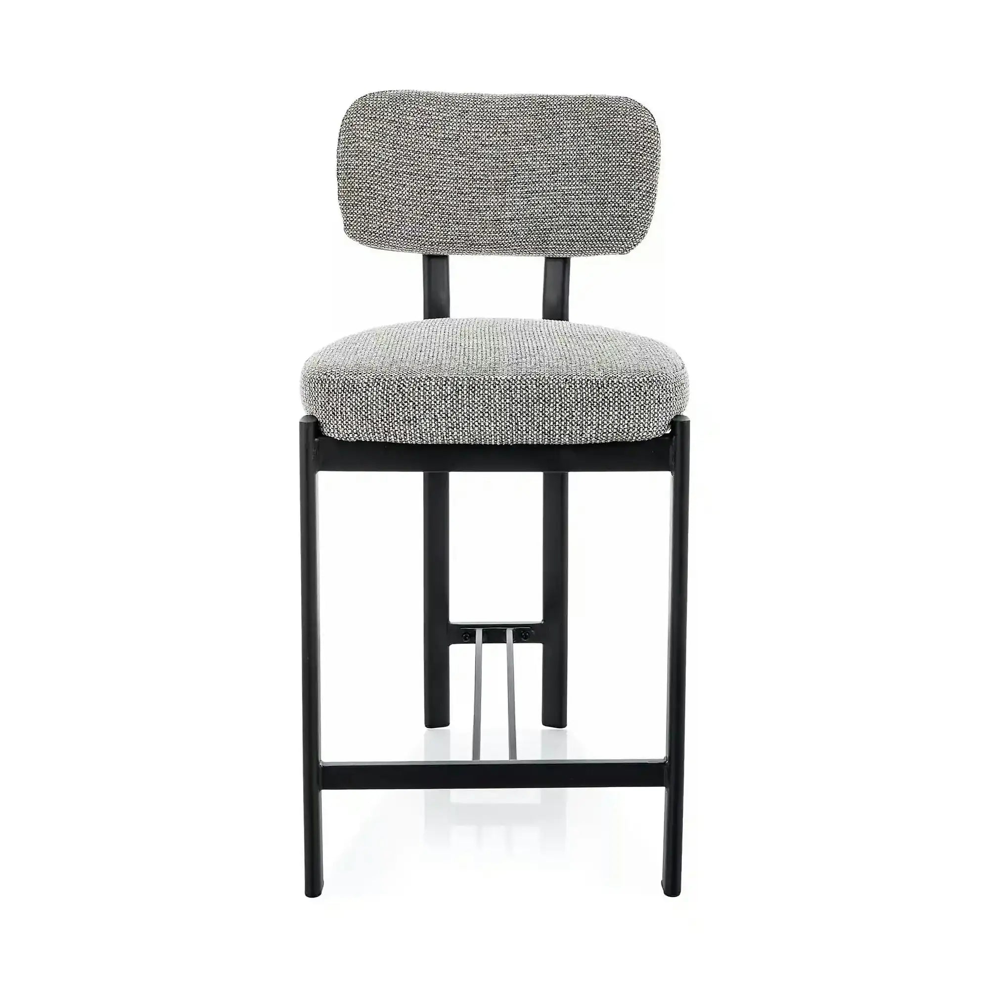 Scaun bar MISAKI H-2, gri/negru, stofă/metal, 45x44x92 cm