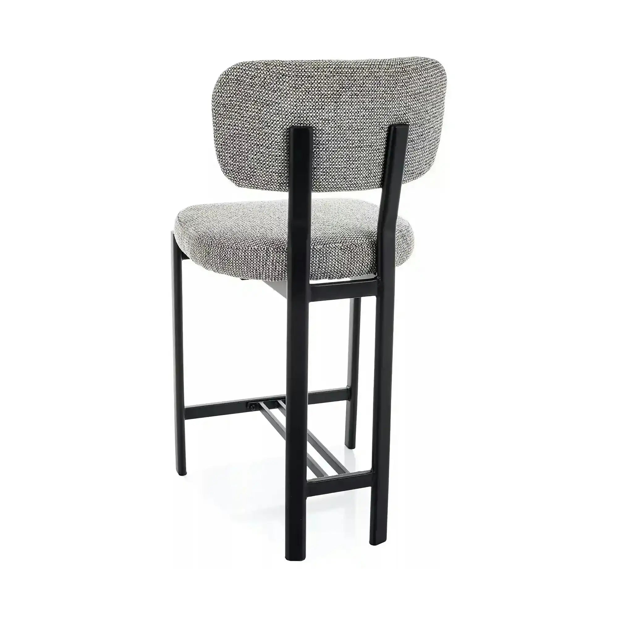 Scaun bar MISAKI H-2, gri/negru, stofă/metal, 45x44x92 cm